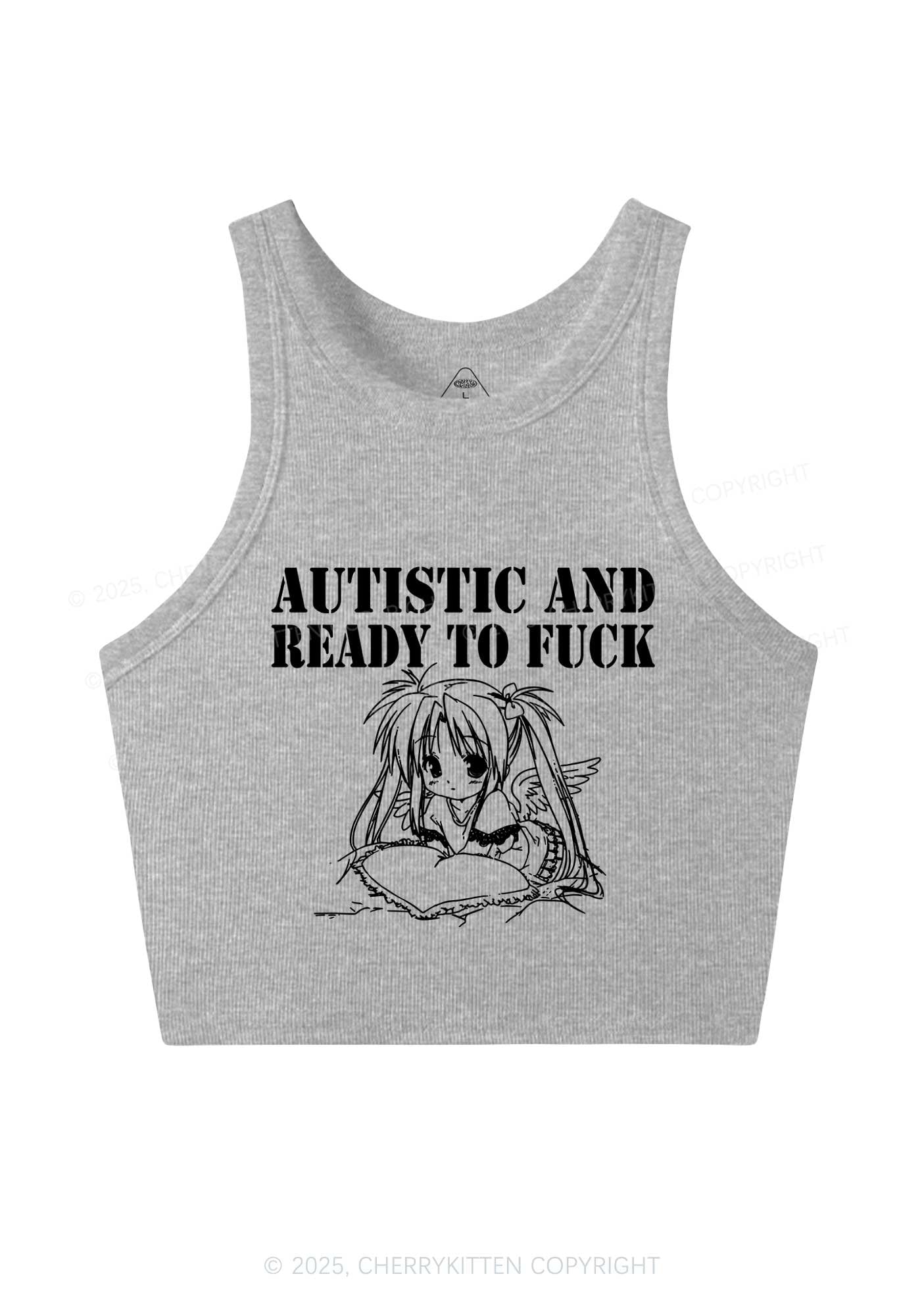 Autistic Ready To Fxxk Y2K Crop Tank Top Cherrykitten