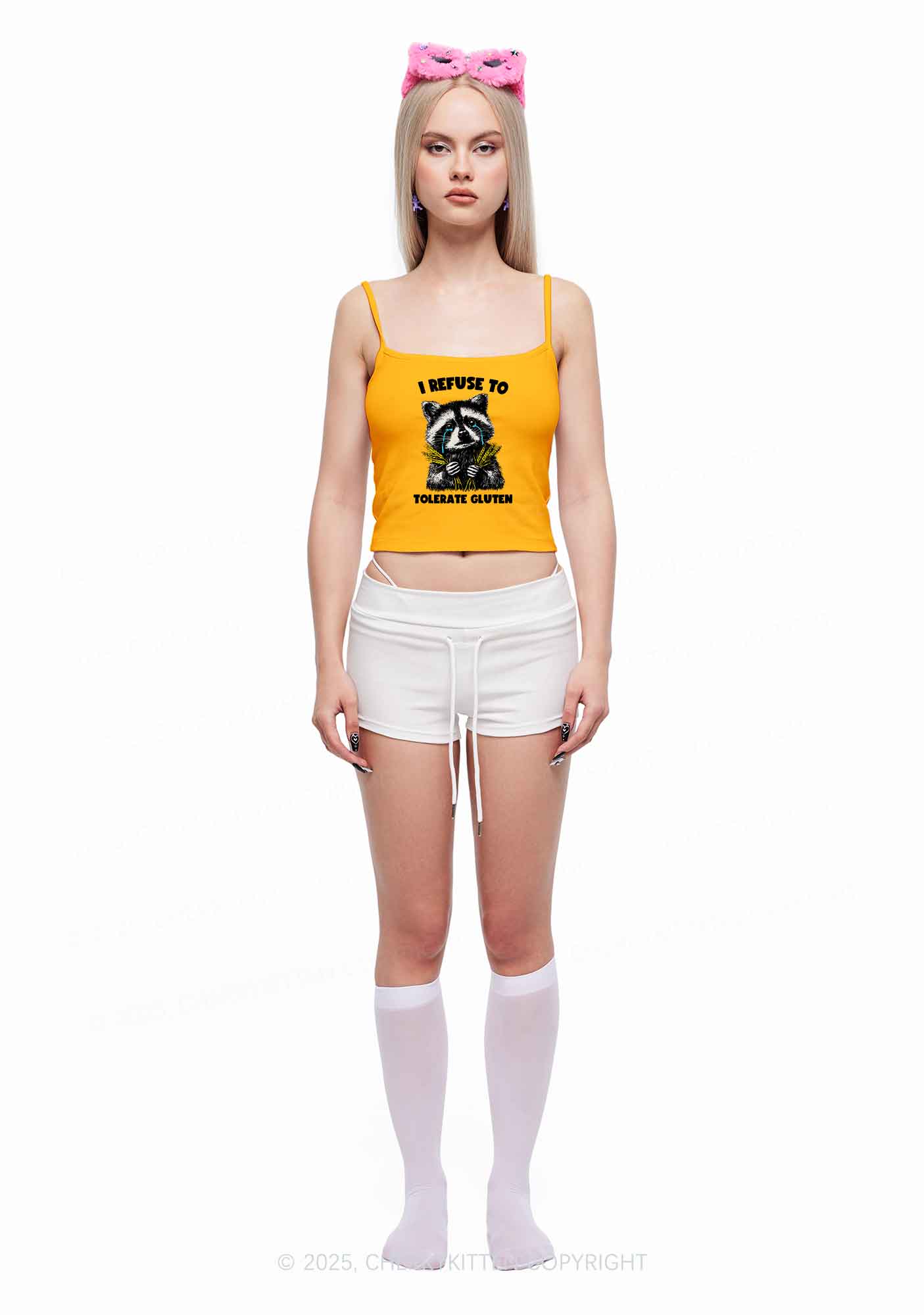 Refuse To Tolerate Gluten Y2K Spaghetti Strap Cami Cherrykitten