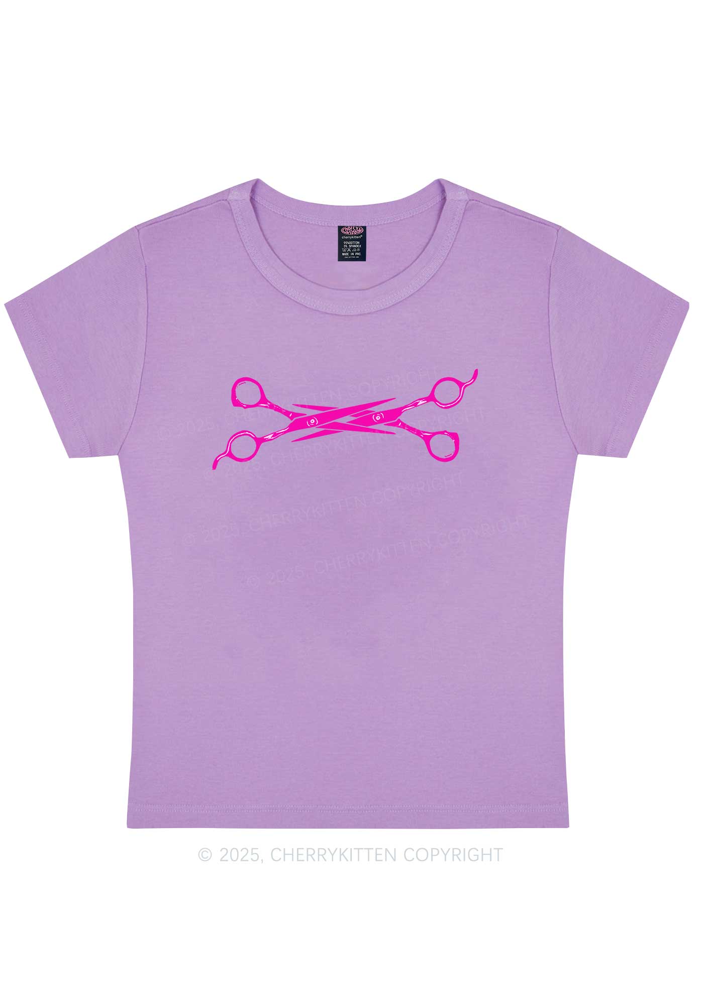 Pink Scissor Y2K Baby Tee Cherrykitten