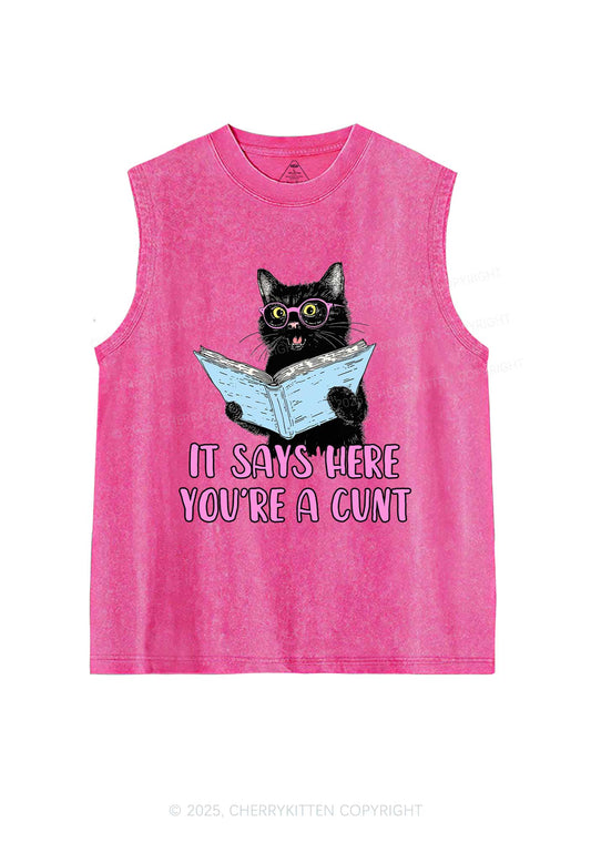 You Are A Cxxt Y2K Washed Muscle Tank Cherrykitten