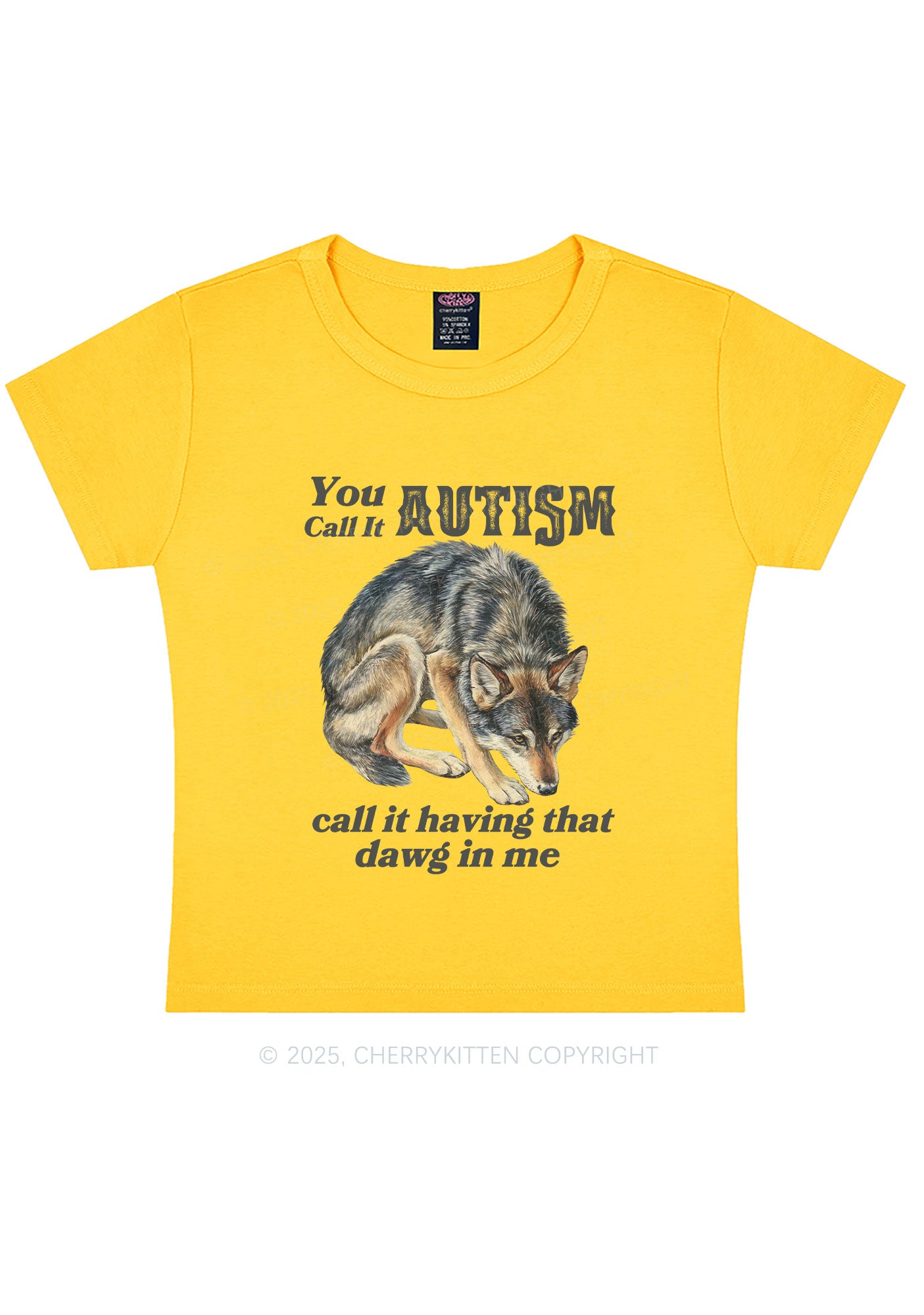 You Call It Autism Y2K Baby Tee Cherrykitten