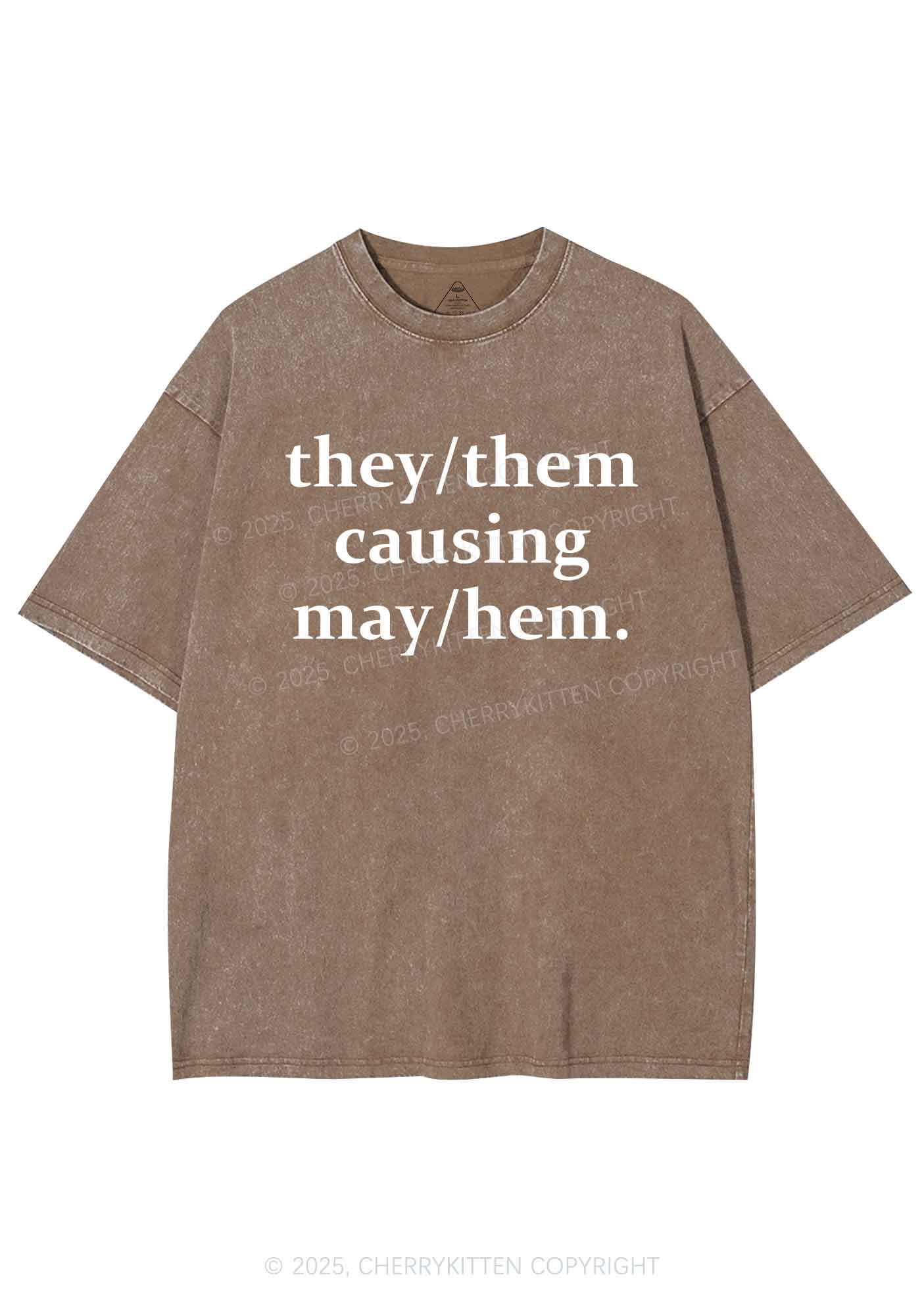 They Causing May Pride Y2K Shirts Washed Tee Cherrykitten