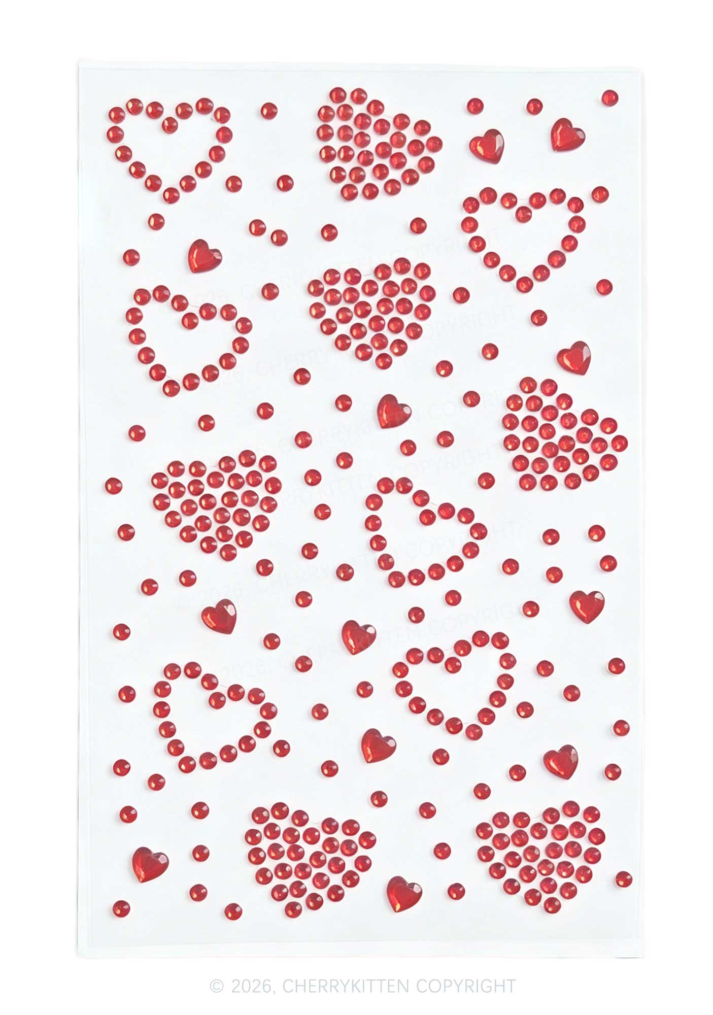 1pc Heart Rhinestone Y2K Face Sticker Cherrykitten