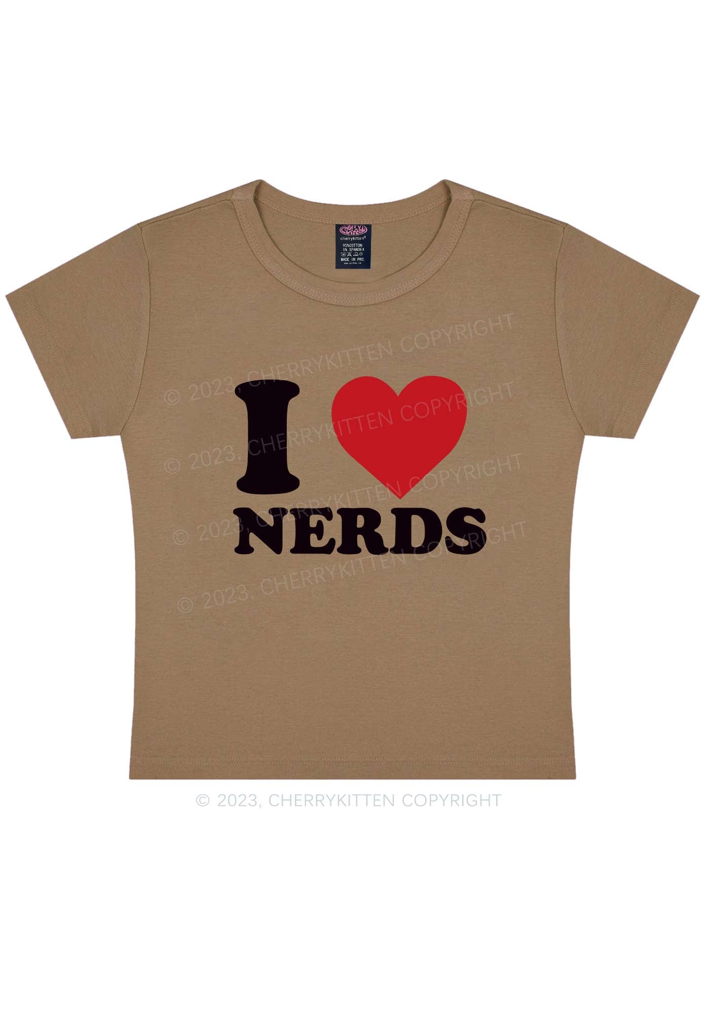 I Love Nerds Y2K Baby Tee