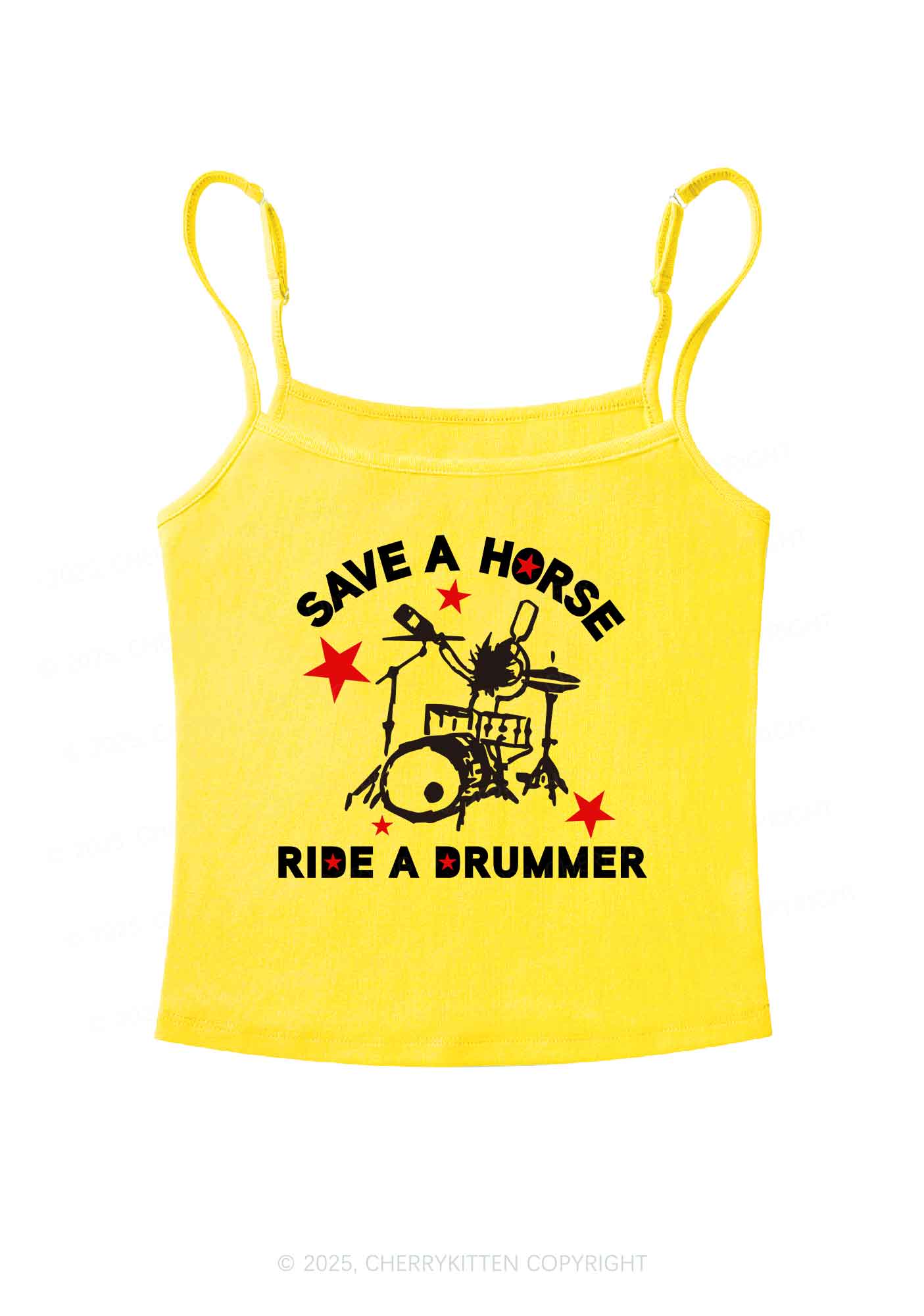 Save Horse Ride Drummer Y2K Spaghetti Strap Cami Cherrykitten