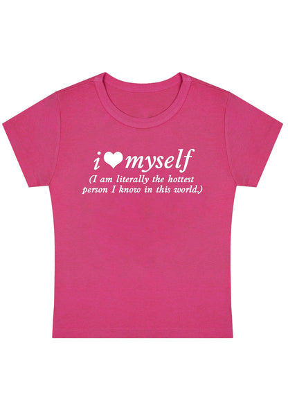 I Love Myself The Hottest Person Y2K Baby Tee