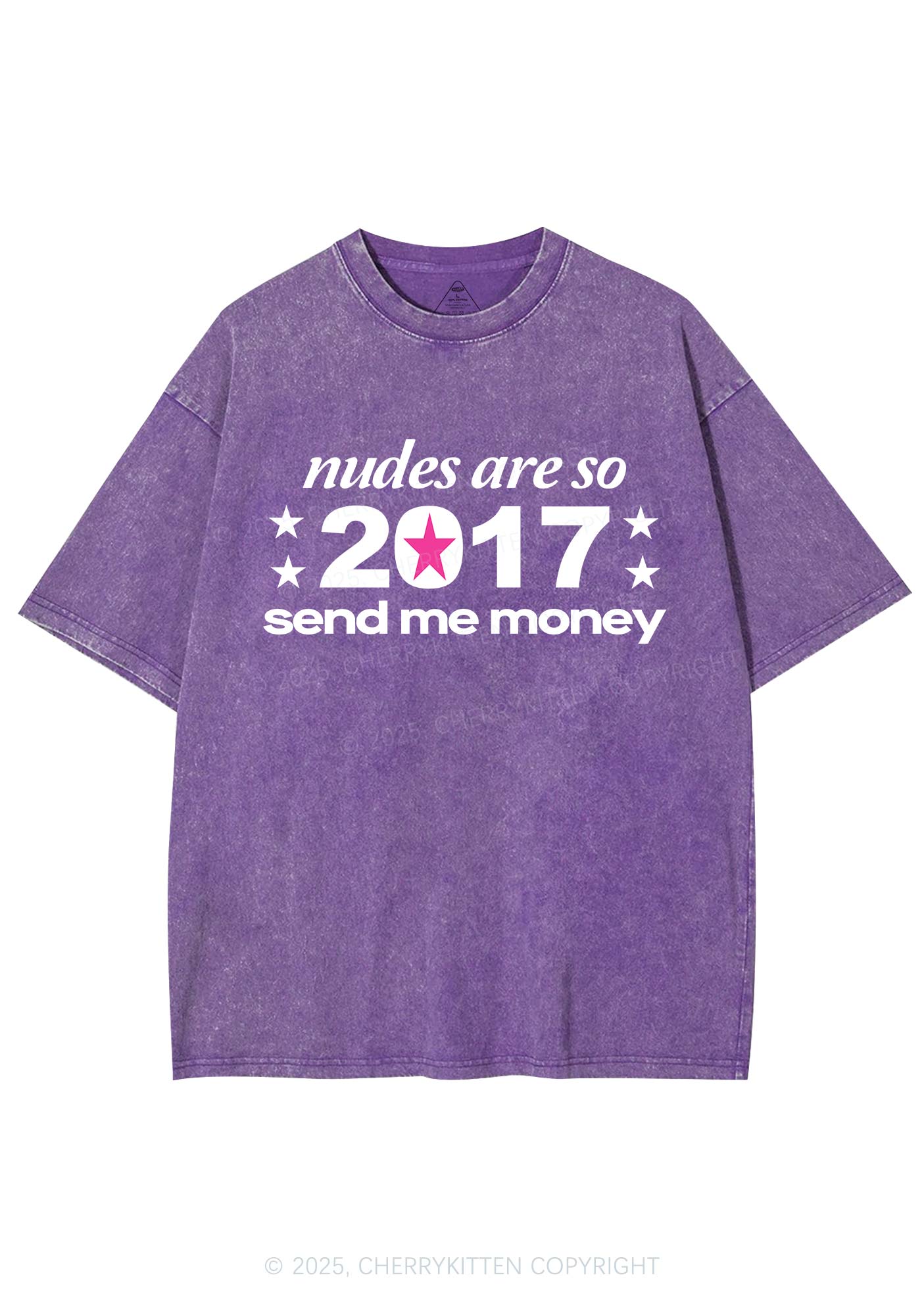 Nxdes Send Me Money Y2K Shirts Washed Tee Cherrykitten