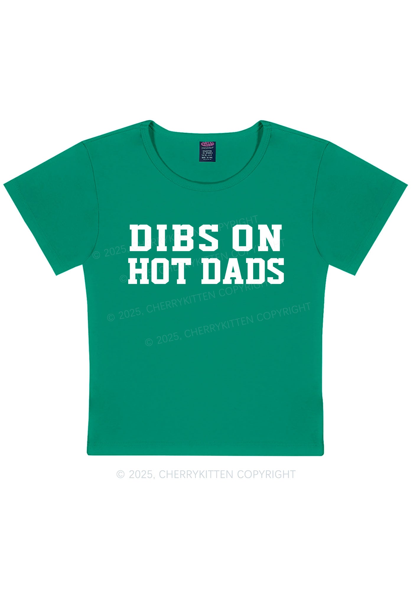 Dibs On Hot Dads Y2K Baby Tee Cherrykitten