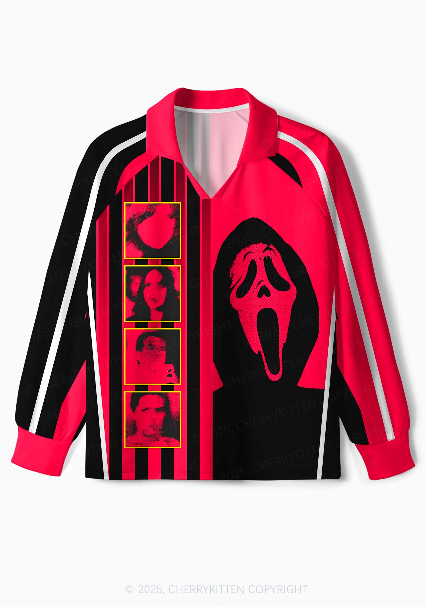 Halloween Scream Ghost Y2K Sport Long Sleeve Jersey Shirts Cherrykitten