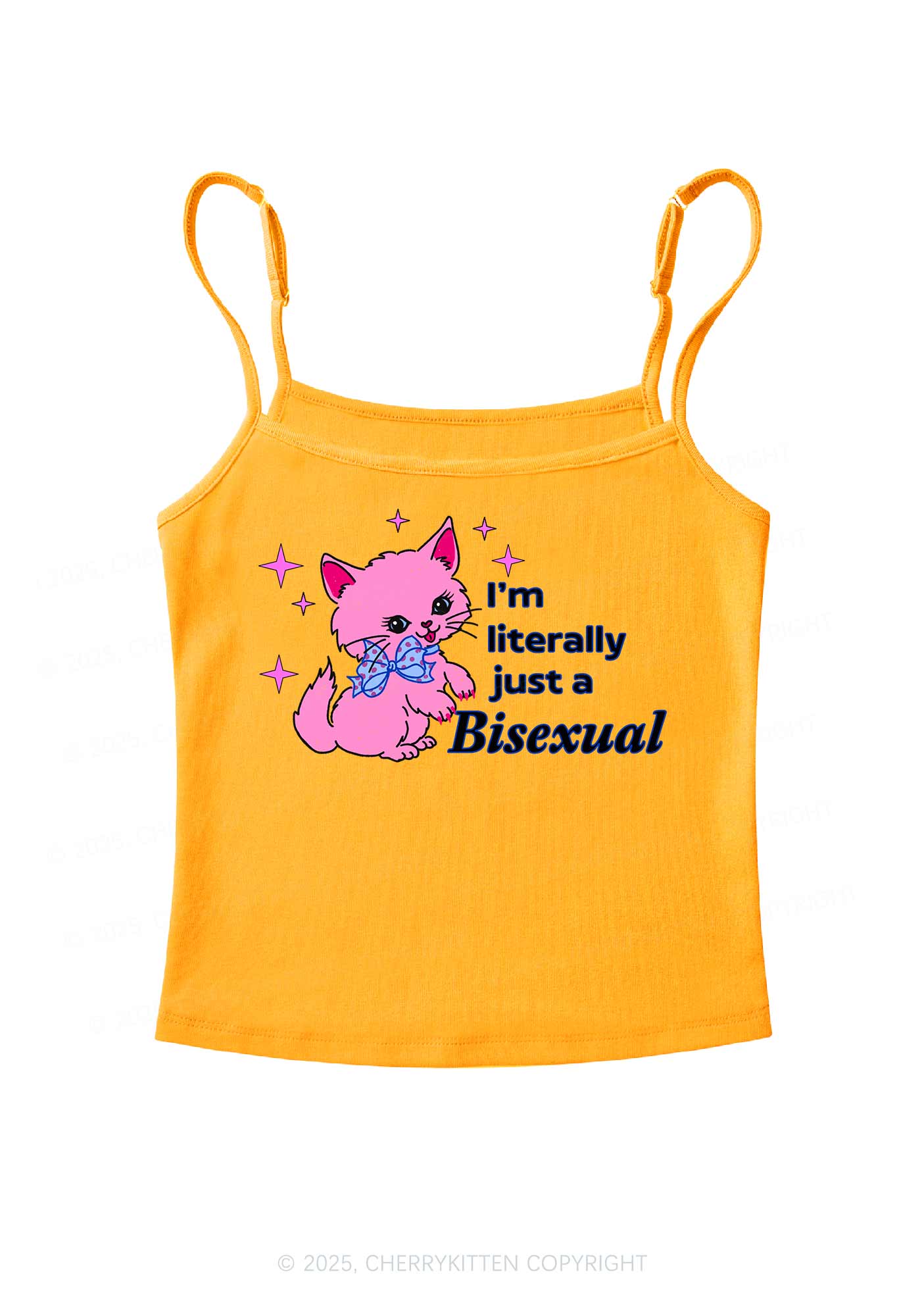 Literally Just A Bisexual Pride Y2K Spaghetti Strap Cami Cherrykitten
