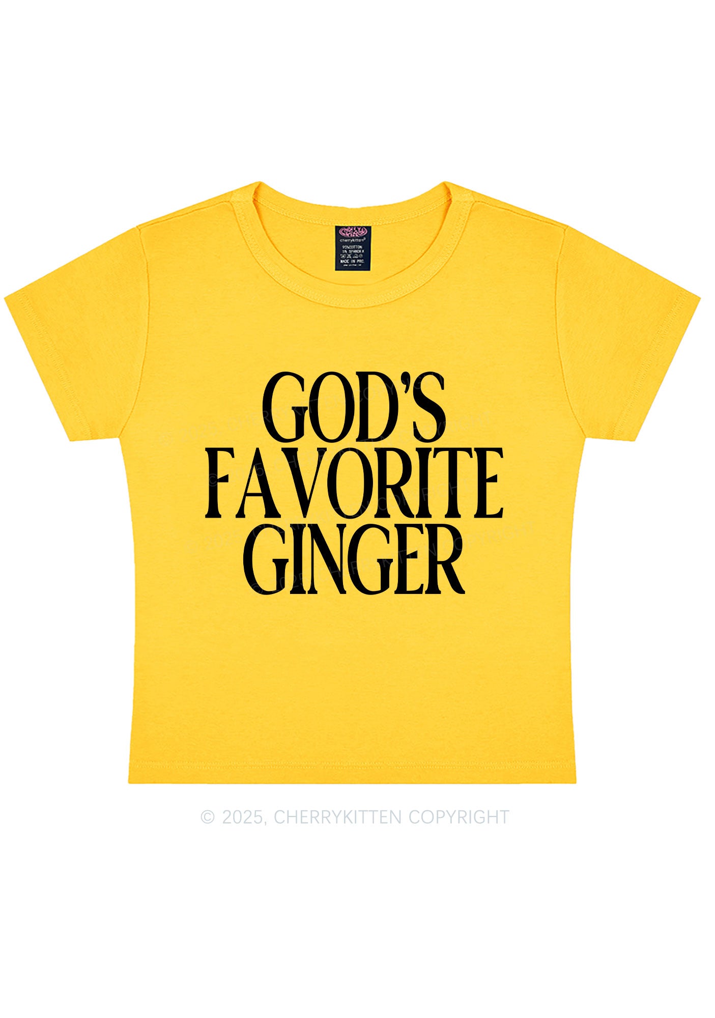 Gods Favorite Ginger Y2K Baby Tee Cherrykitten