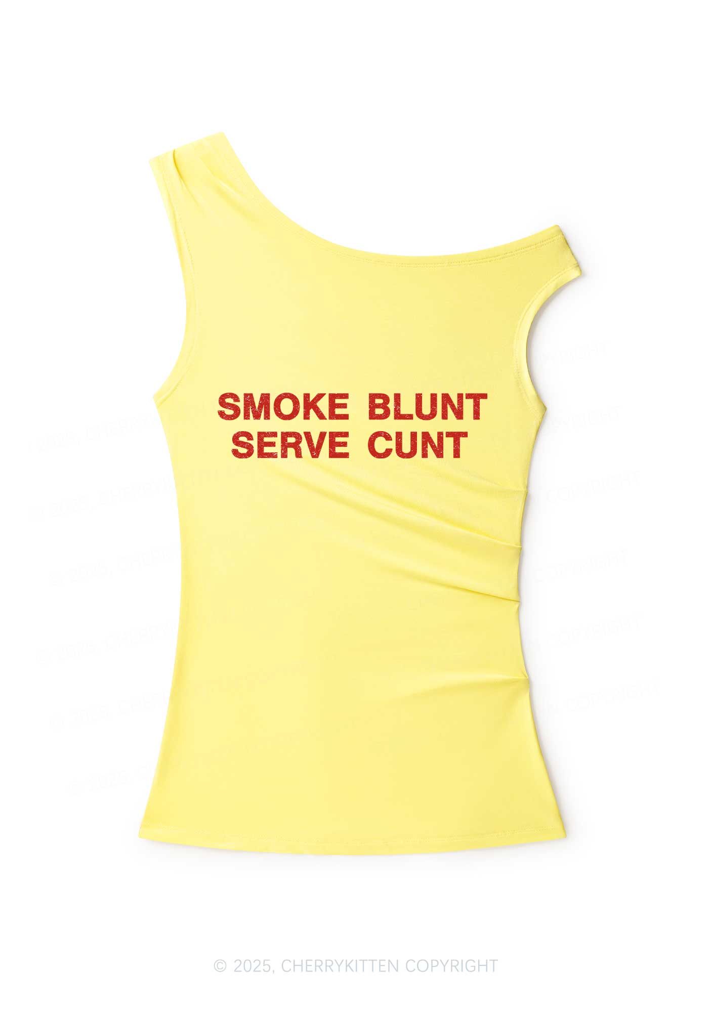 Smoke Blunt Y2K Off Shoulder Tank Top Cherrykitten