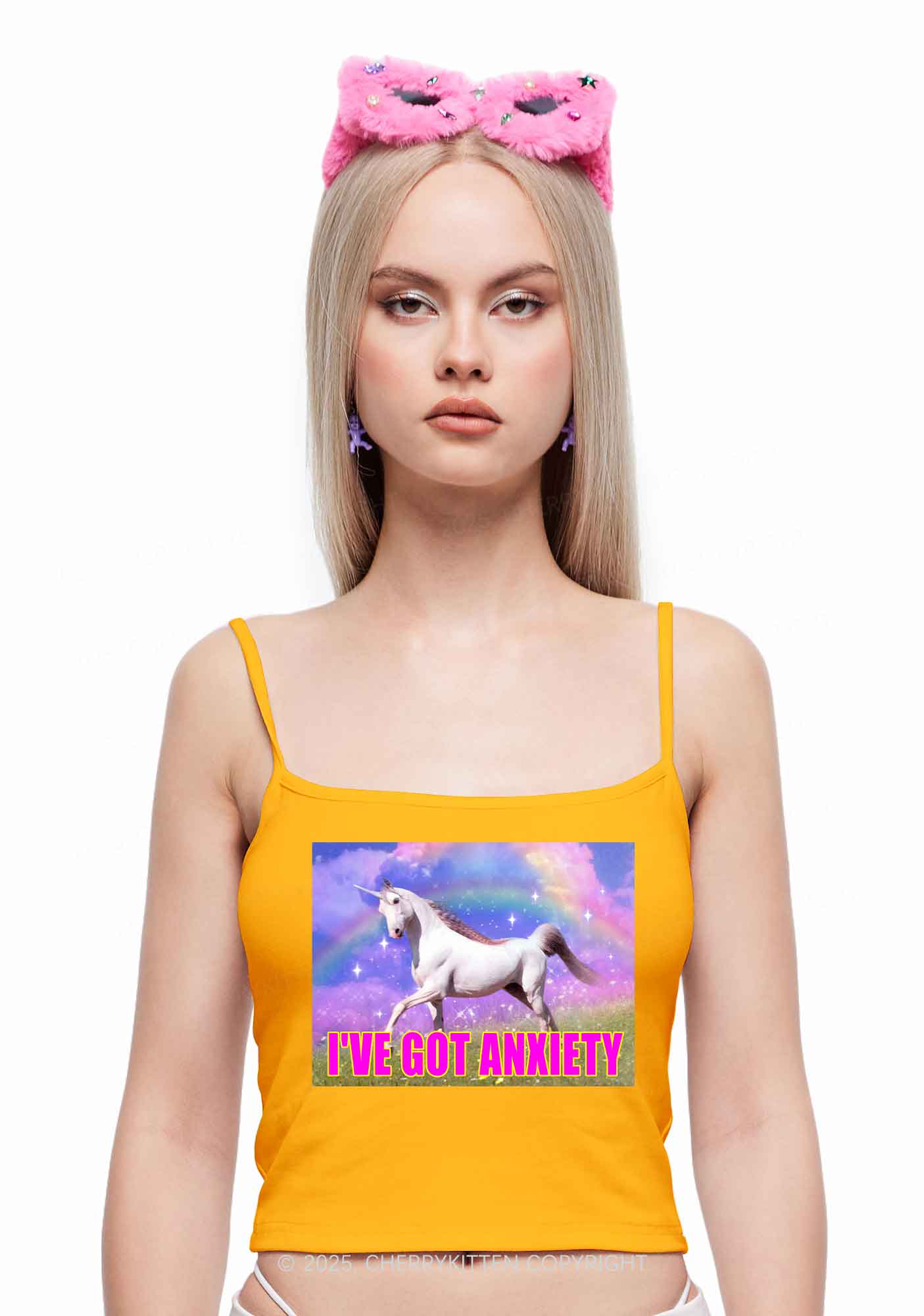 I've Got Anxiety Y2K Spaghetti Strap Cami Cherrykitten