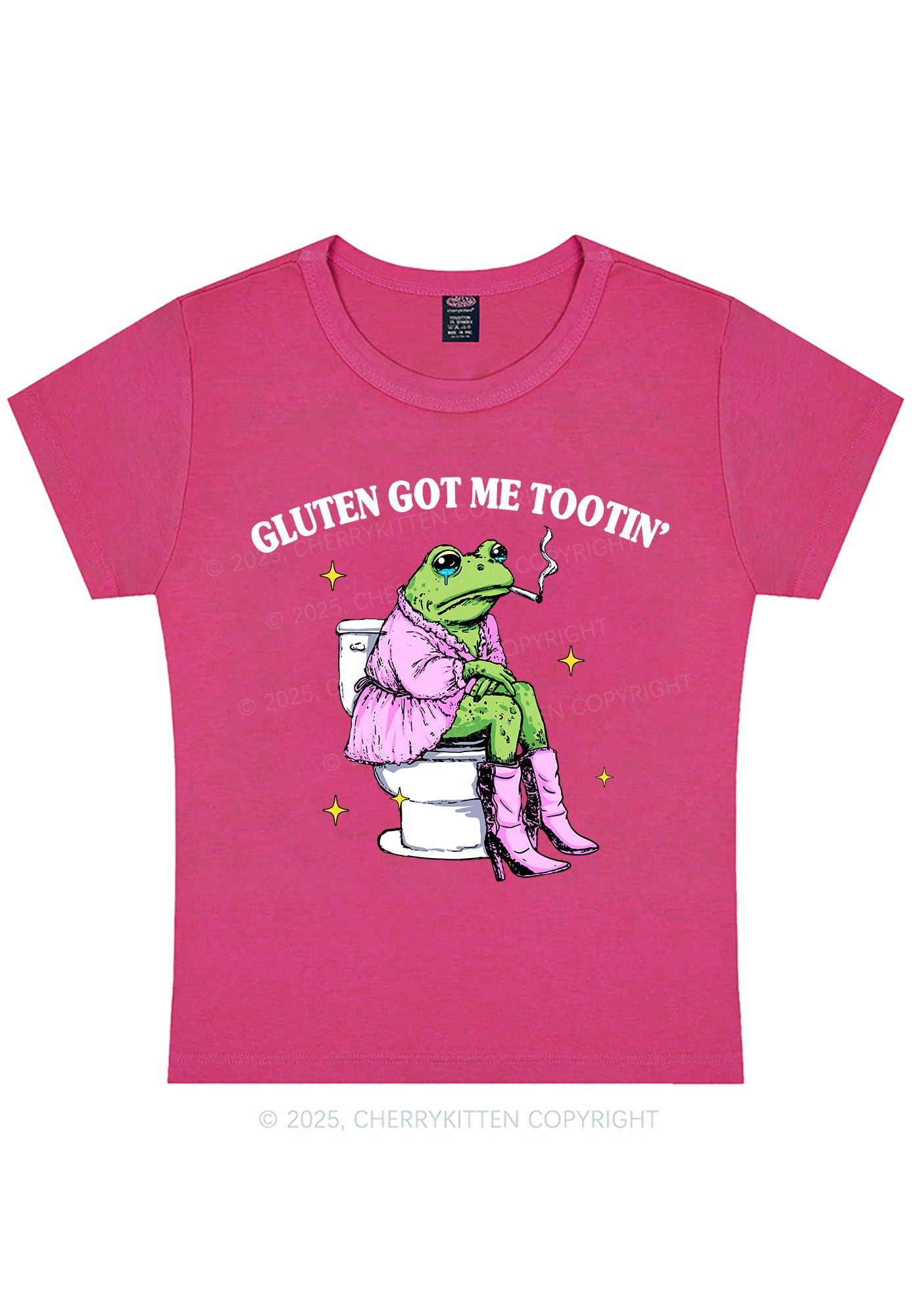 Gluten Got Me Tootin Y2K Baby Tee Cherrykitten