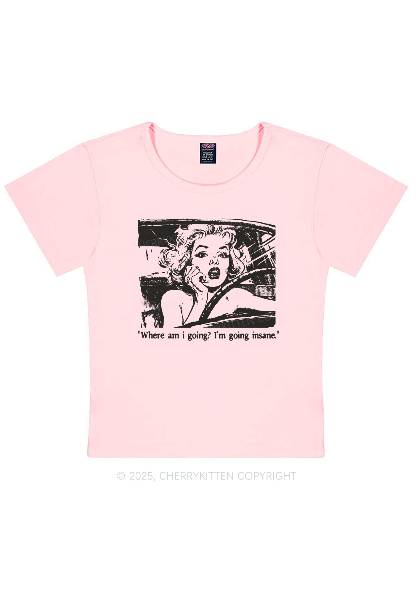 Woman Going Insane Y2K Baby Tee Cherrykitten