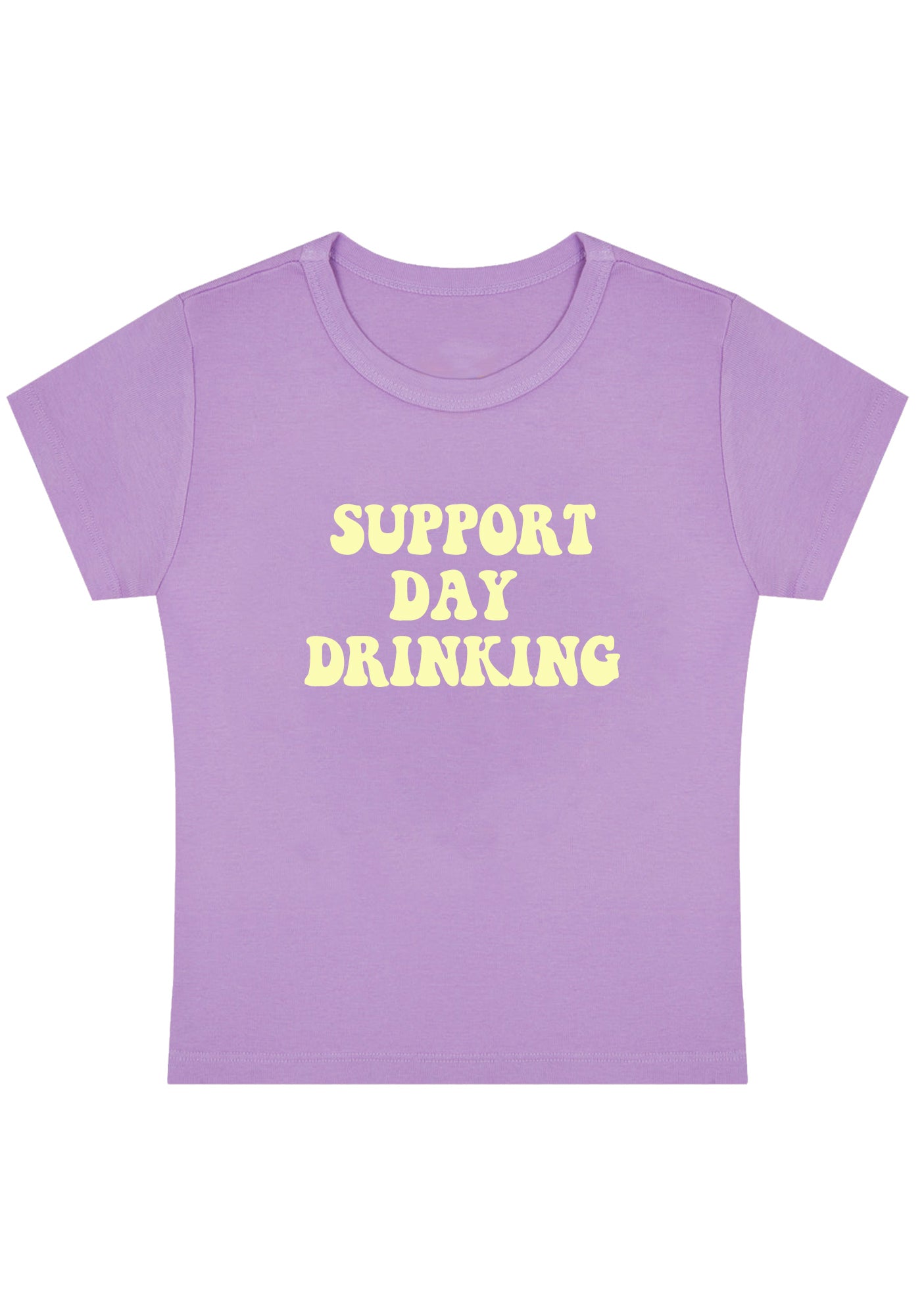 Support Day Drinking Y2K Baby Tee