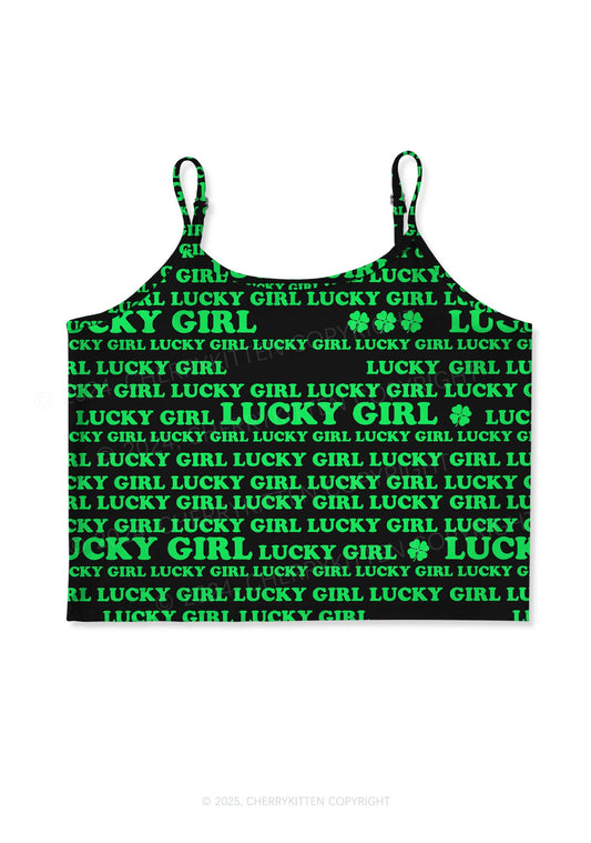 Lucky Girl Y2K Print Cami Crop Top Cherrykitten