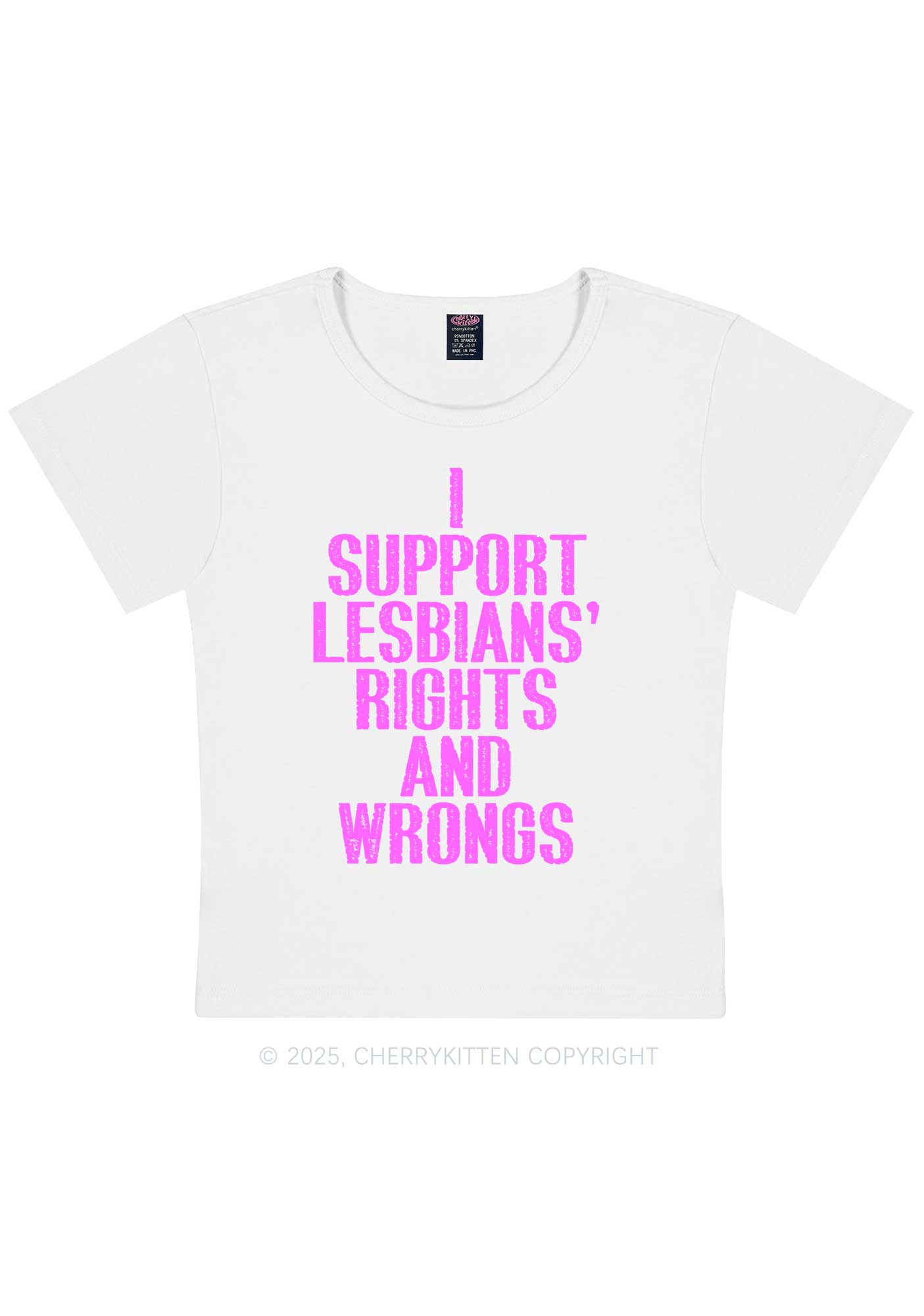 Support Lesbians Rights Pride Y2K Baby Tee Cherrykitten