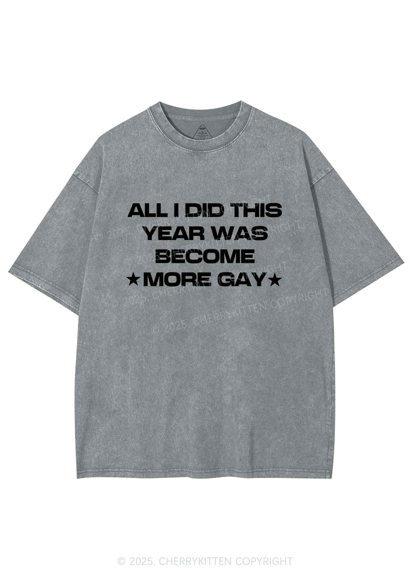 Become More Gay Pride Y2K Shirts Washed Tee Cherrykitten