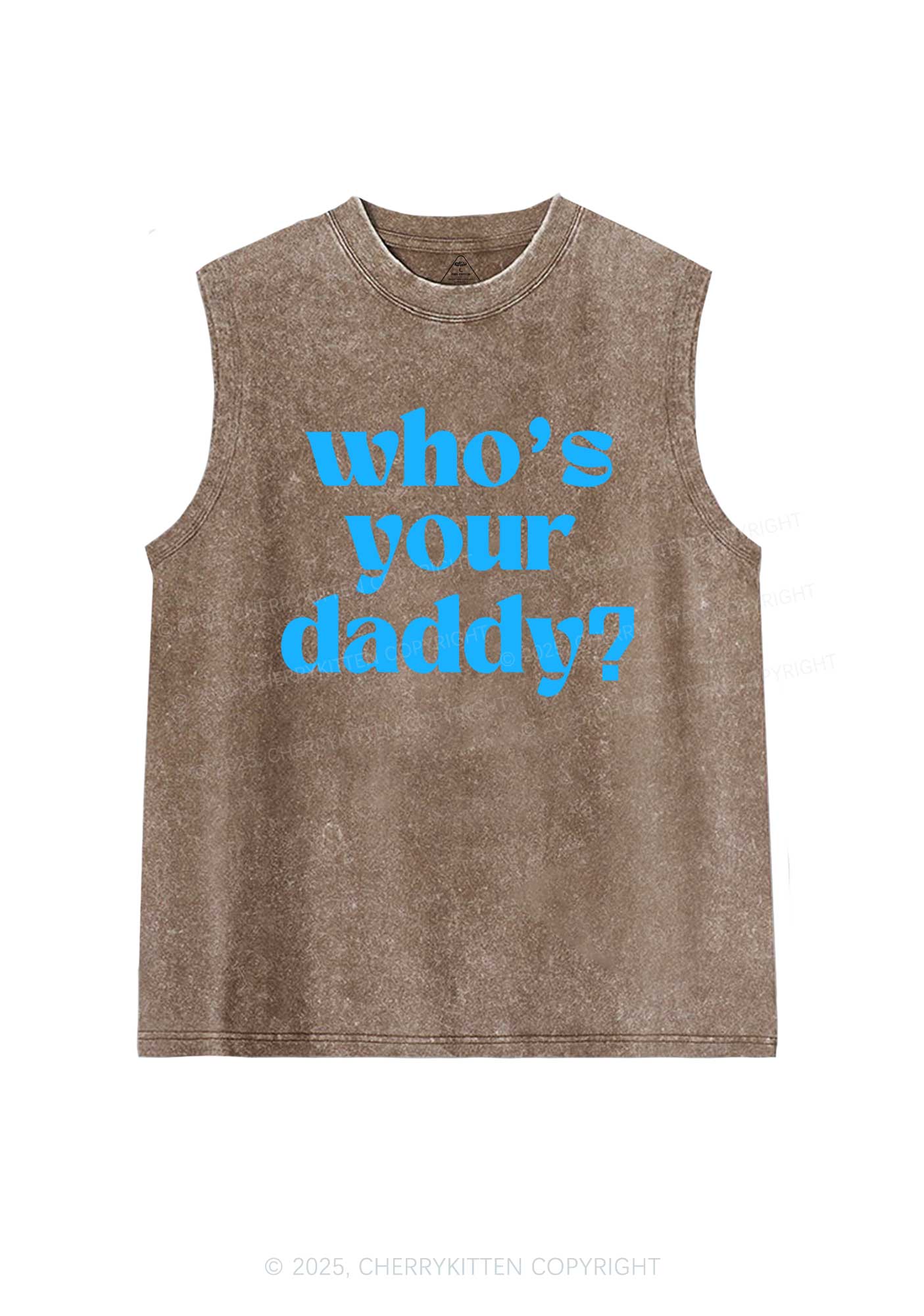 Whos Your Daddy Y2K Washed Muscle Tank Cherrykitten