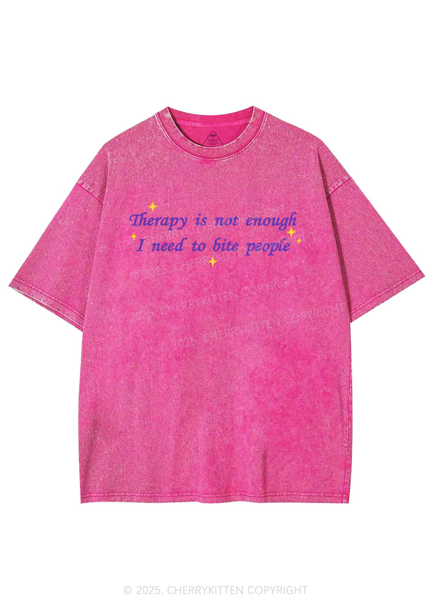 Therapy Not Enough Y2K Shirts Washed Tee Cherrykitten