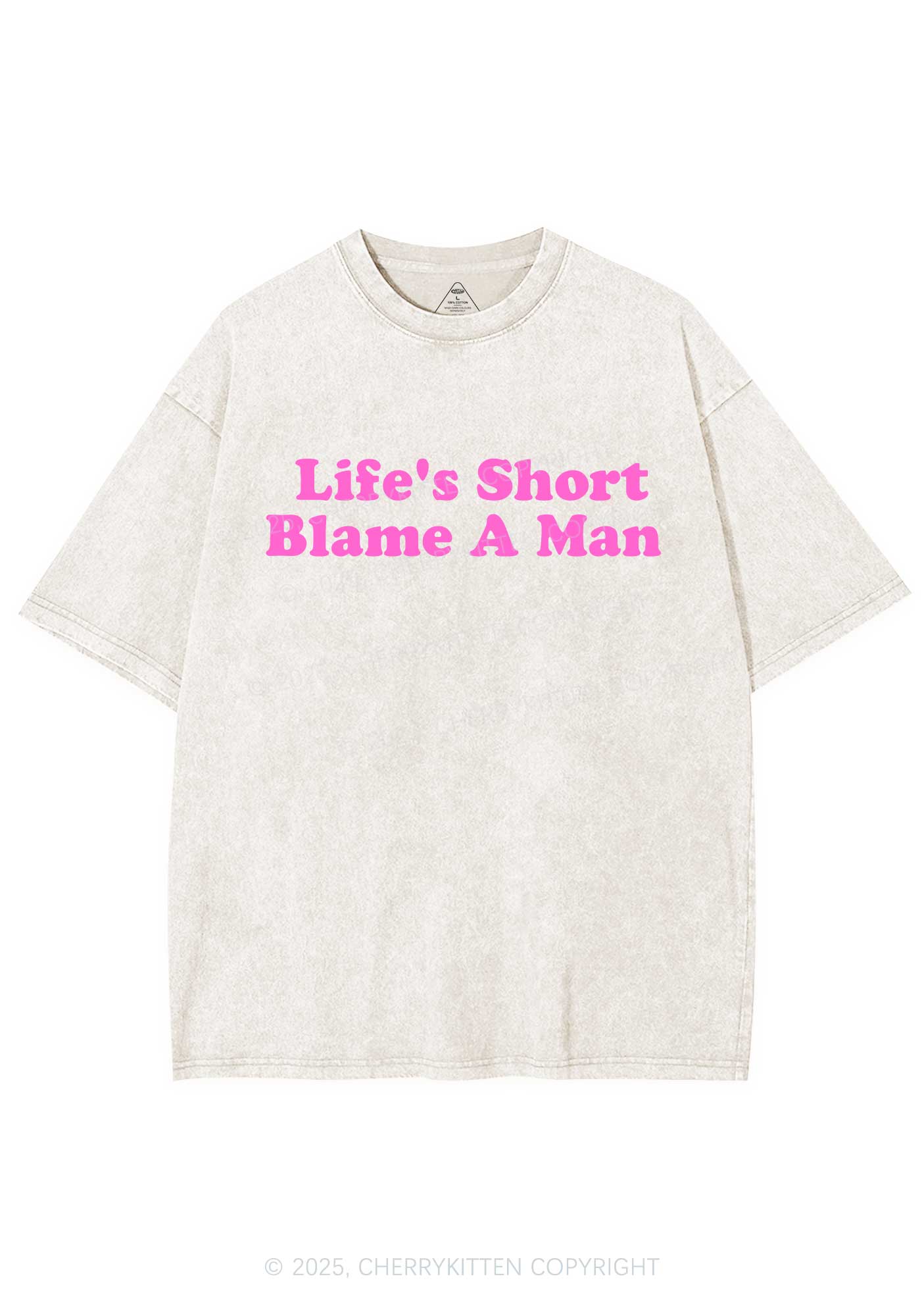 Blame A Man Y2K Shirts Washed Tee Cherrykitten