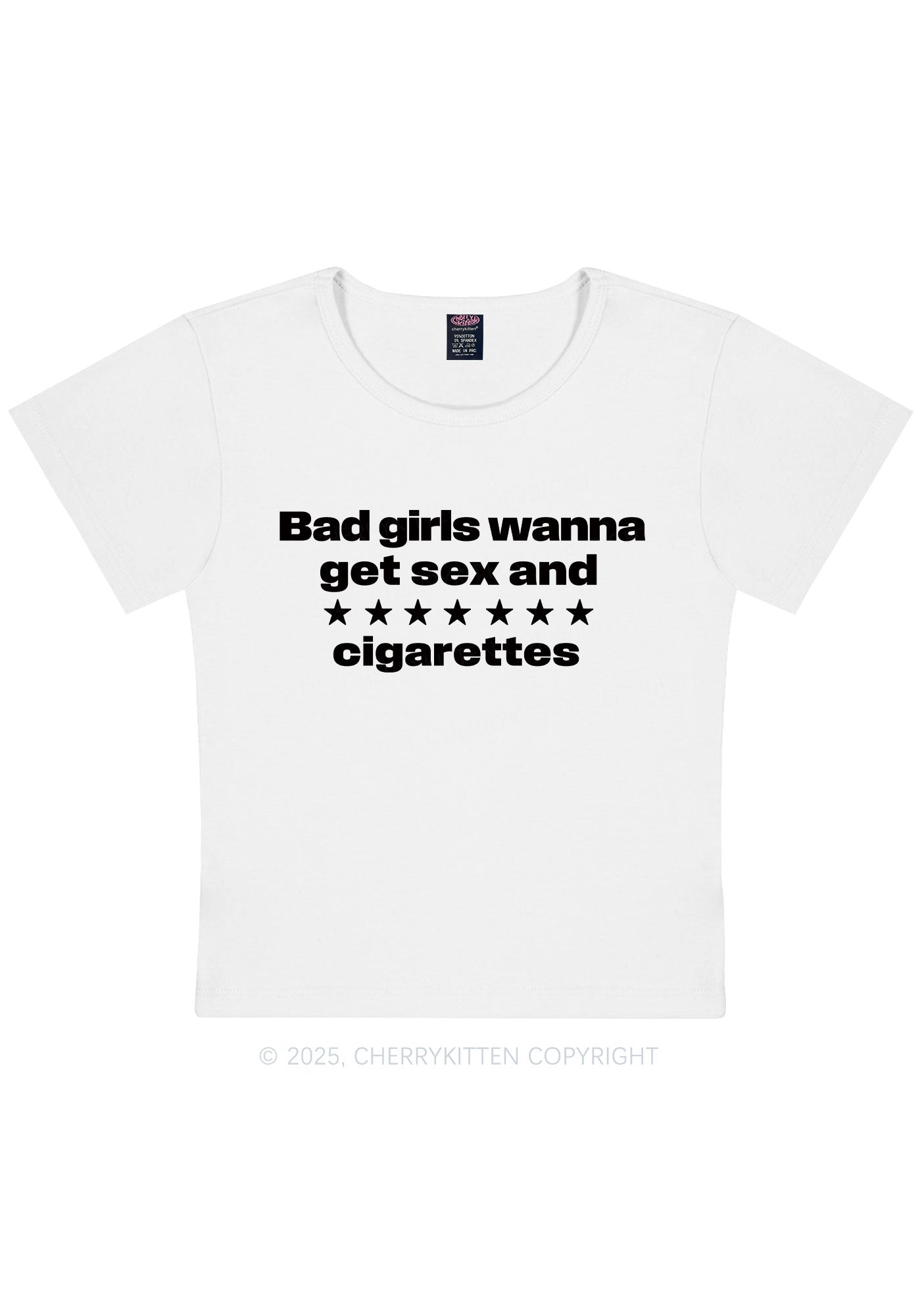 Wanna Sxx Cigarettes Y2K Baby Tee Cherrykitten