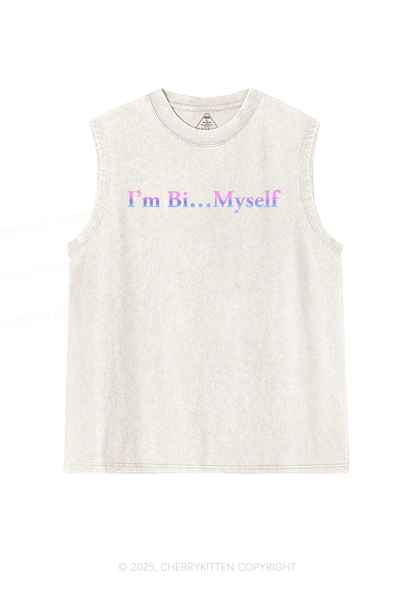 Im Bi Myself Pride Y2K Washed Muscle Tank Cherrykitten