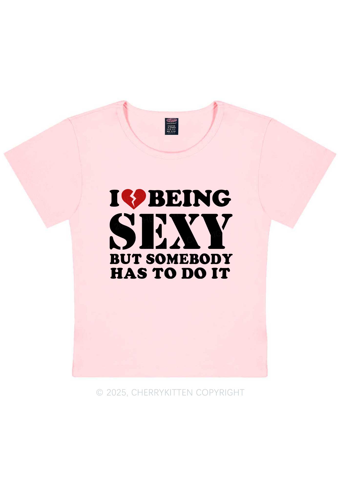 Being Sexy Tough Y2K Baby Tee Cherrykitten