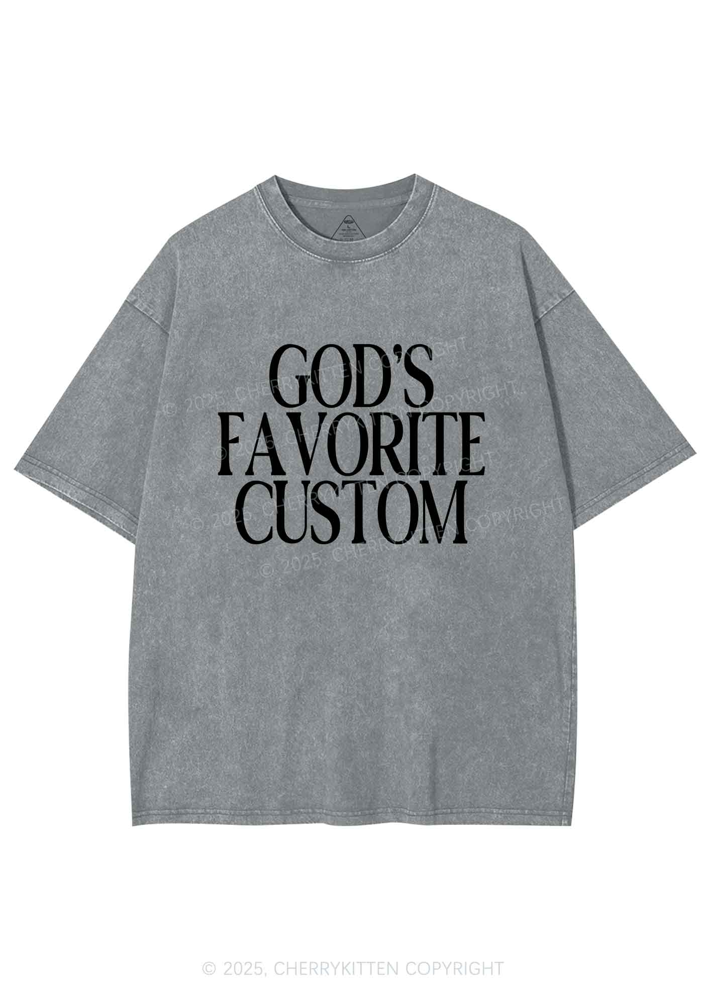 Gods Favorite Custom Y2K Shirts Washed Tee Cherrykitten
