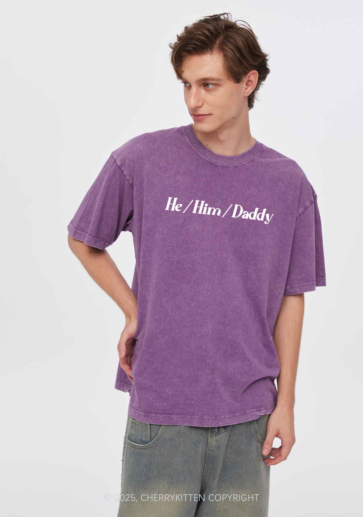 He Him Daddy Pride Y2K Shirts Washed Tee Cherrykitten