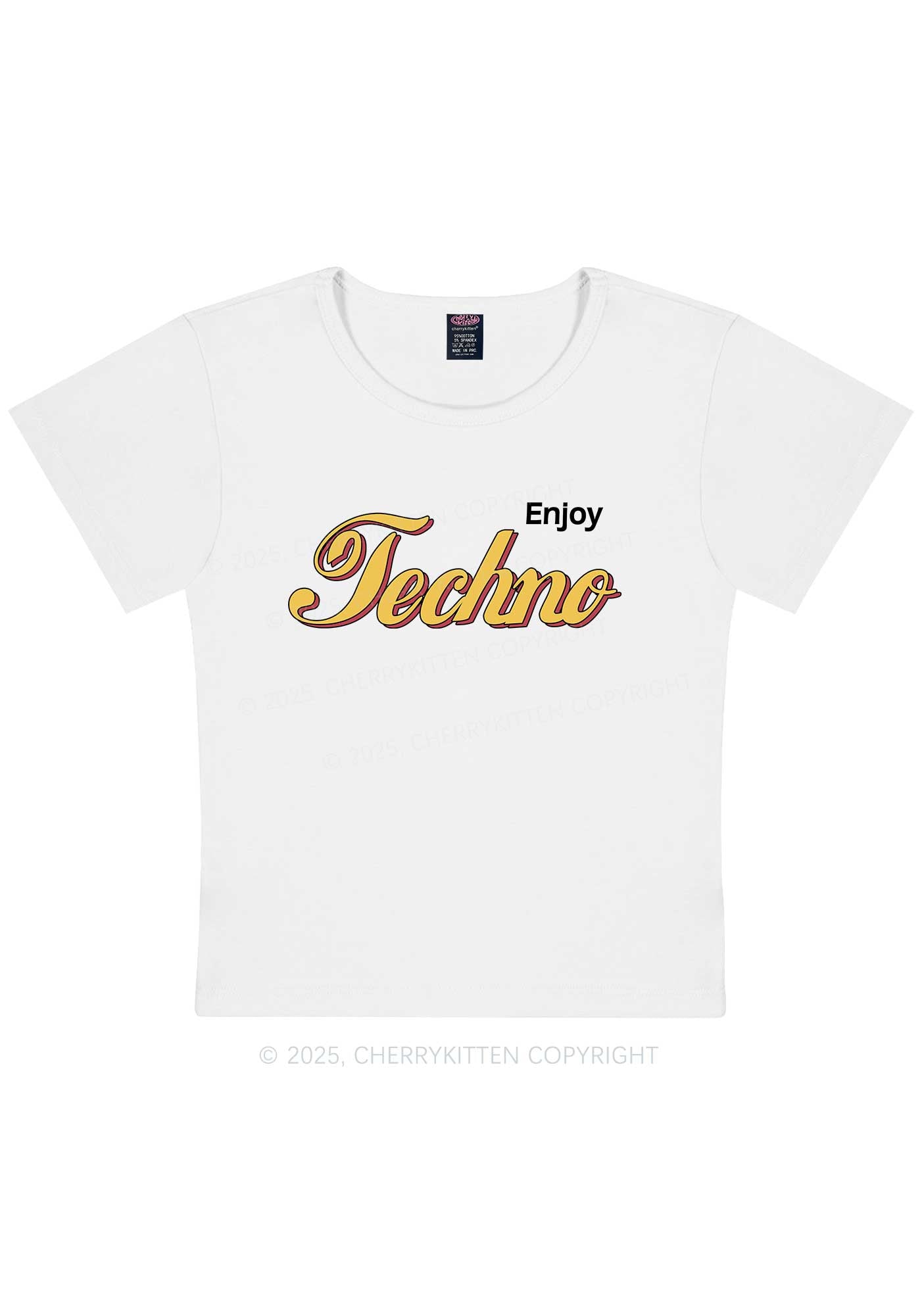 Enjoy Techno Y2K Baby Tee Cherrykitten
