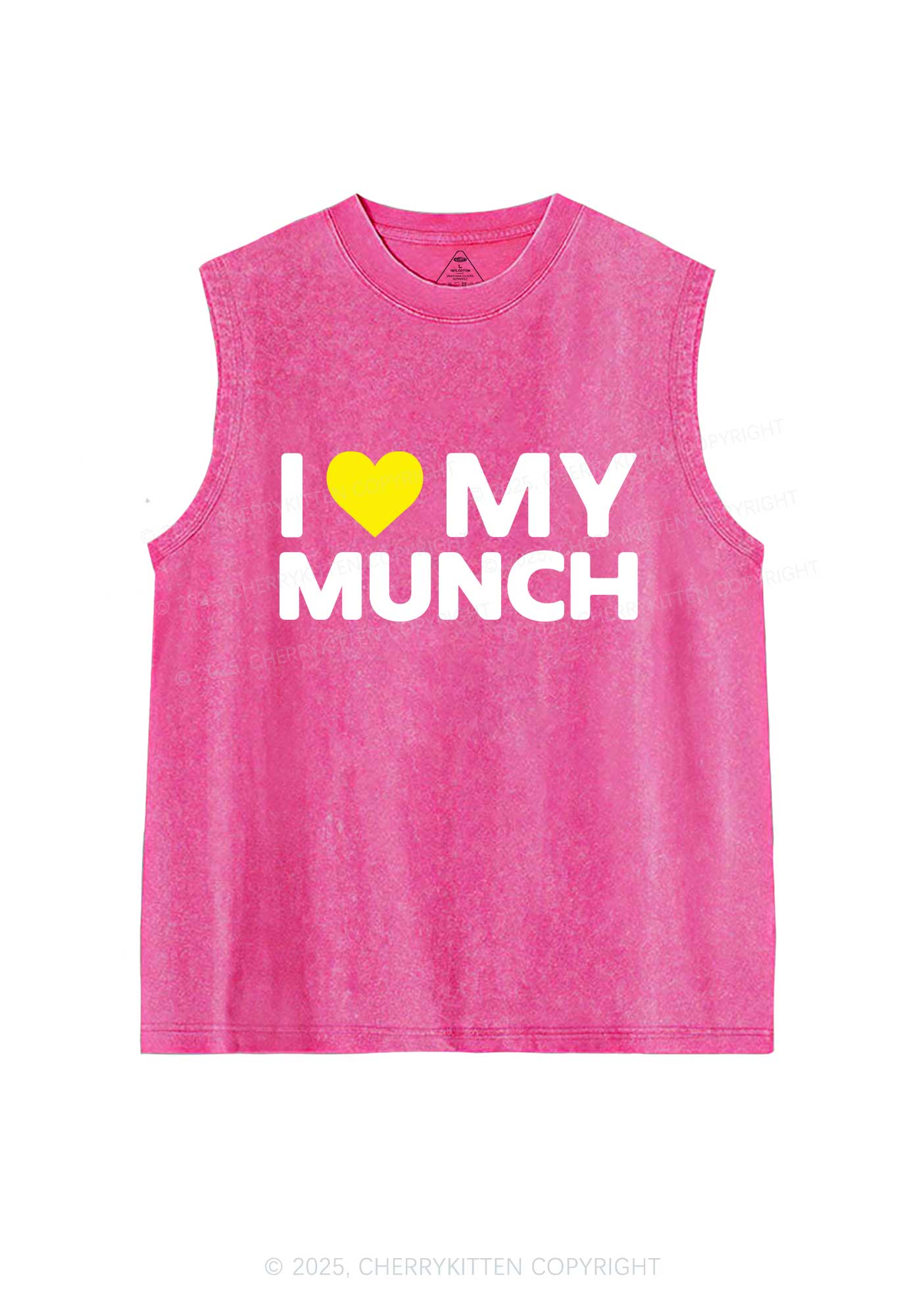 I Love My Munch Y2K Washed Muscle Tank Cherrykitten
