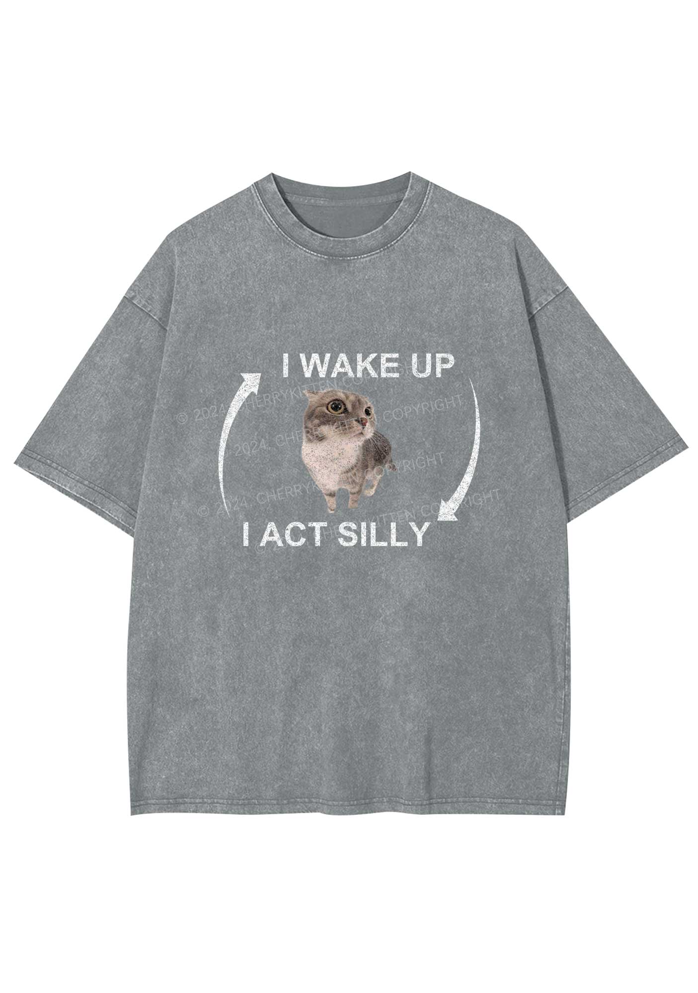 Wake Up Act Silly Y2K Washed Tee Cherrykitten