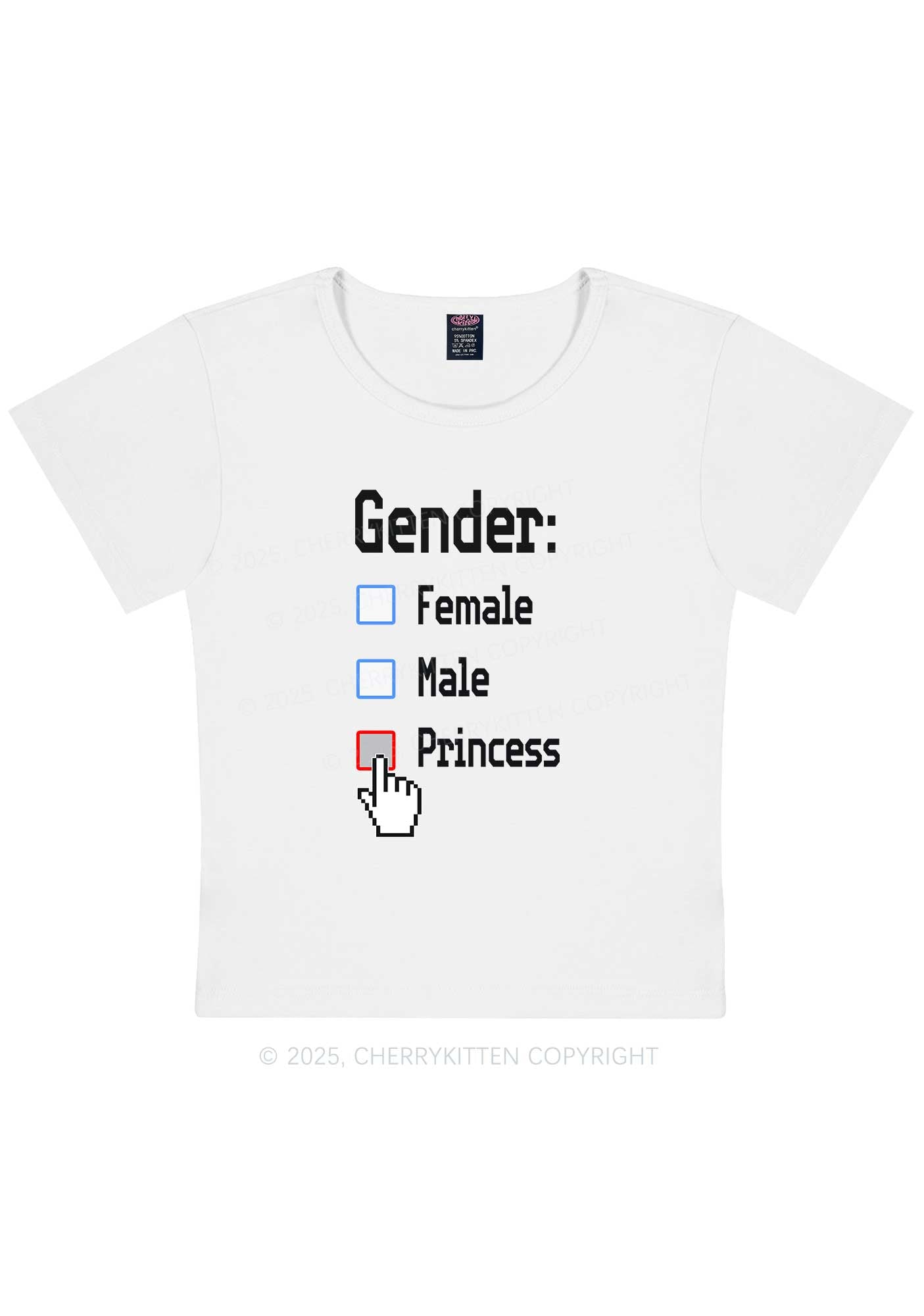 Gender Princess Pride Y2K Baby Tee Cherrykitten