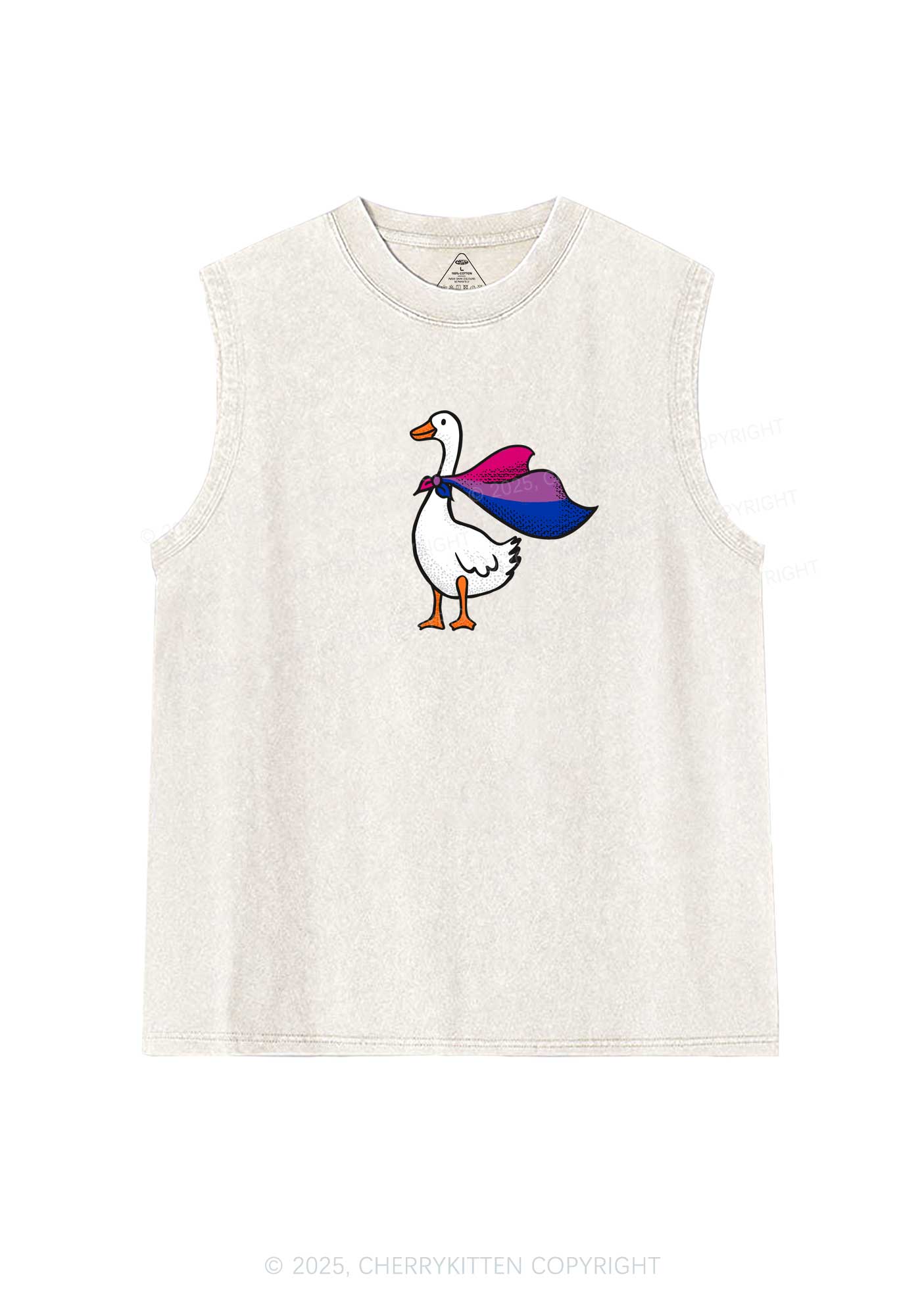 Bisexual Goose Pride Y2K Washed Muscle Tank Cherrykitten
