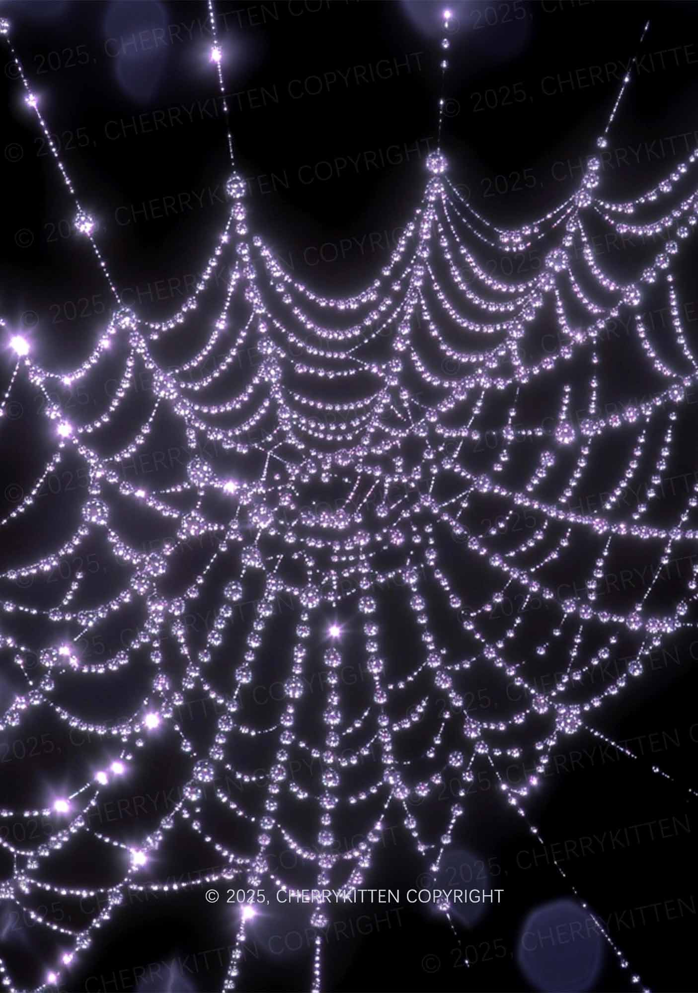 Glistening Spiderweb Y2K Print Midi Skirt Cherrykitten