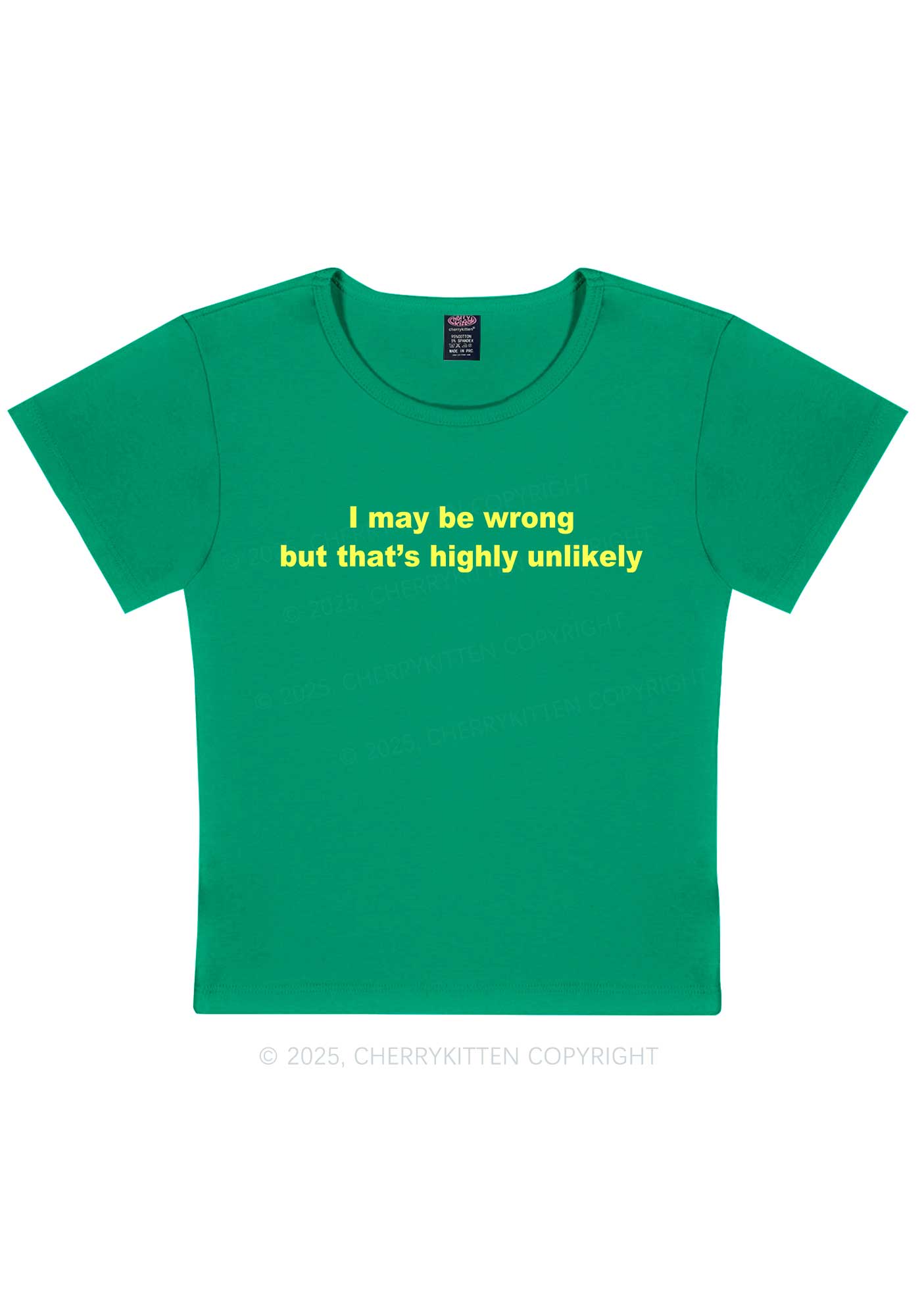 Highly Unlikely Y2K Baby Tee Cherrykitten