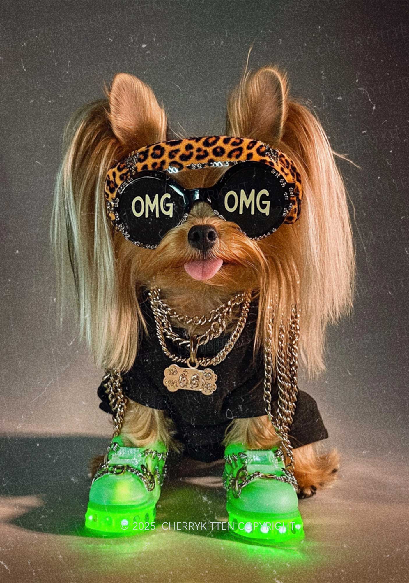 OMG Doggy Y2K Print Cami Crop Top Cherrykitten