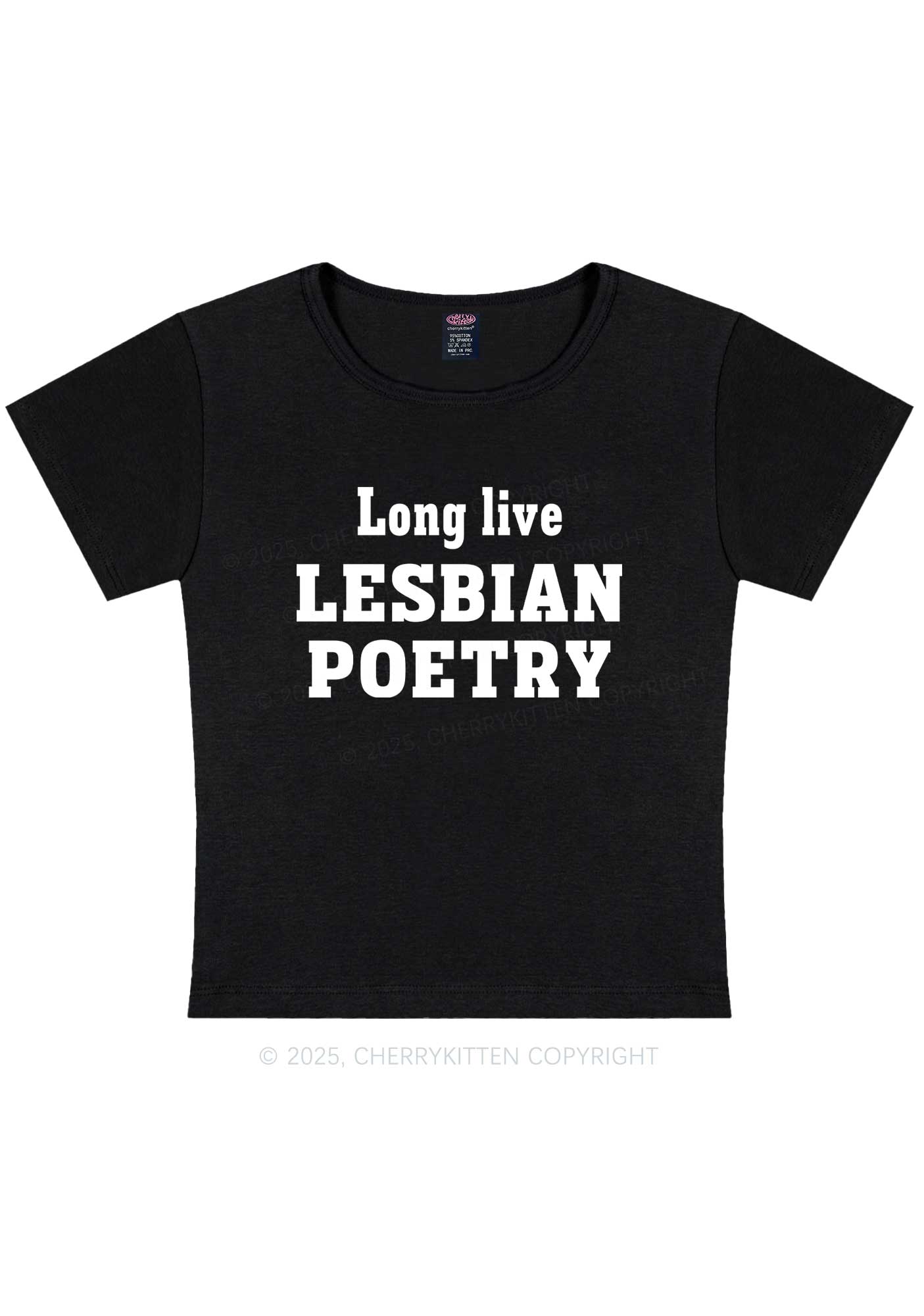 Lesbian Poetry Pride Y2K Baby Tee Cherrykitten