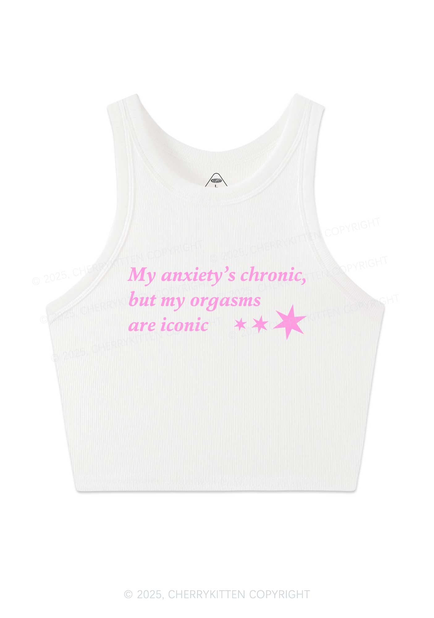 Anxiety Chronic Y2K Crop Tank Top Cherrykitten