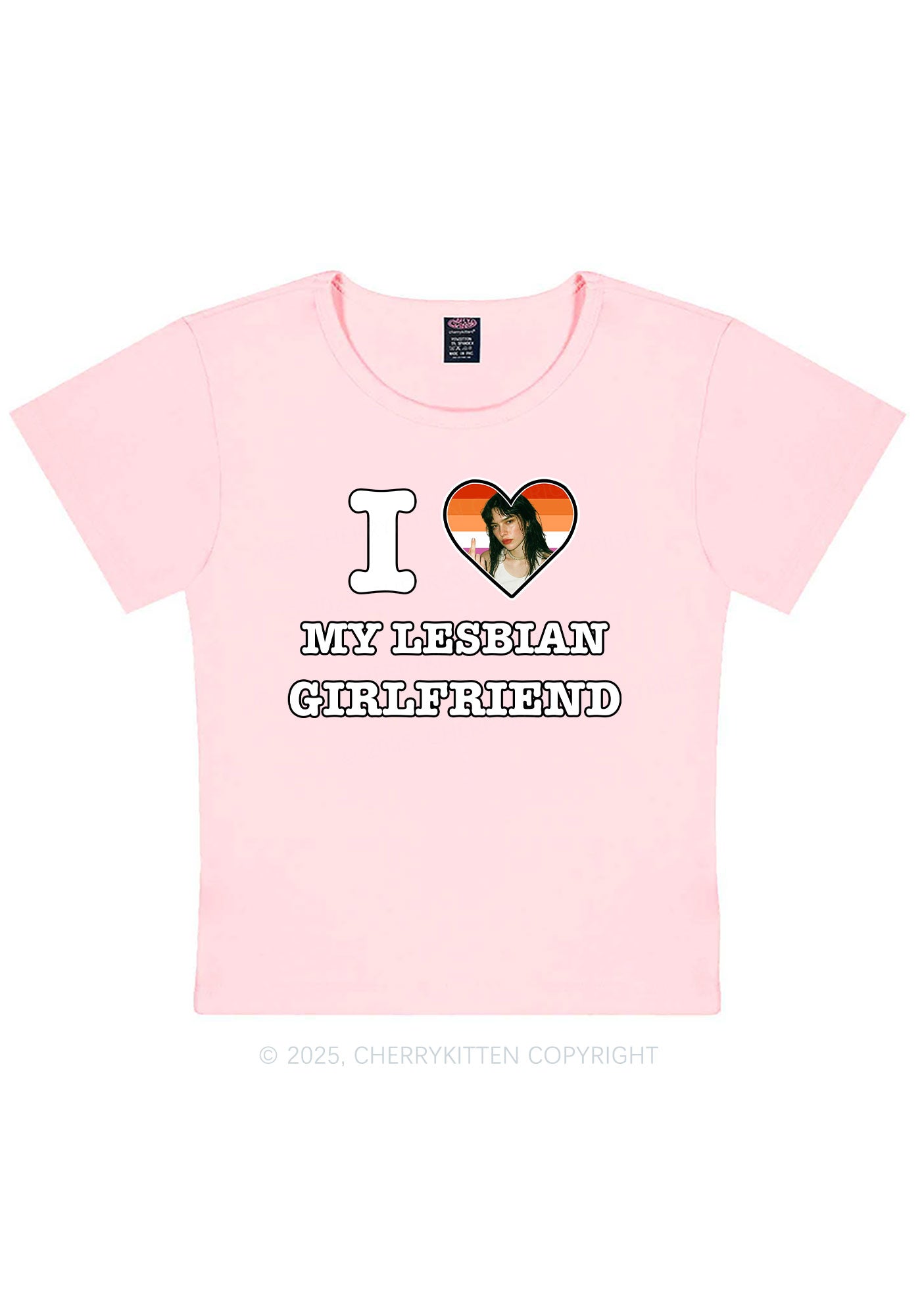 Custom My Lesbian GF Pride Y2K Baby Tee Cherrykitten