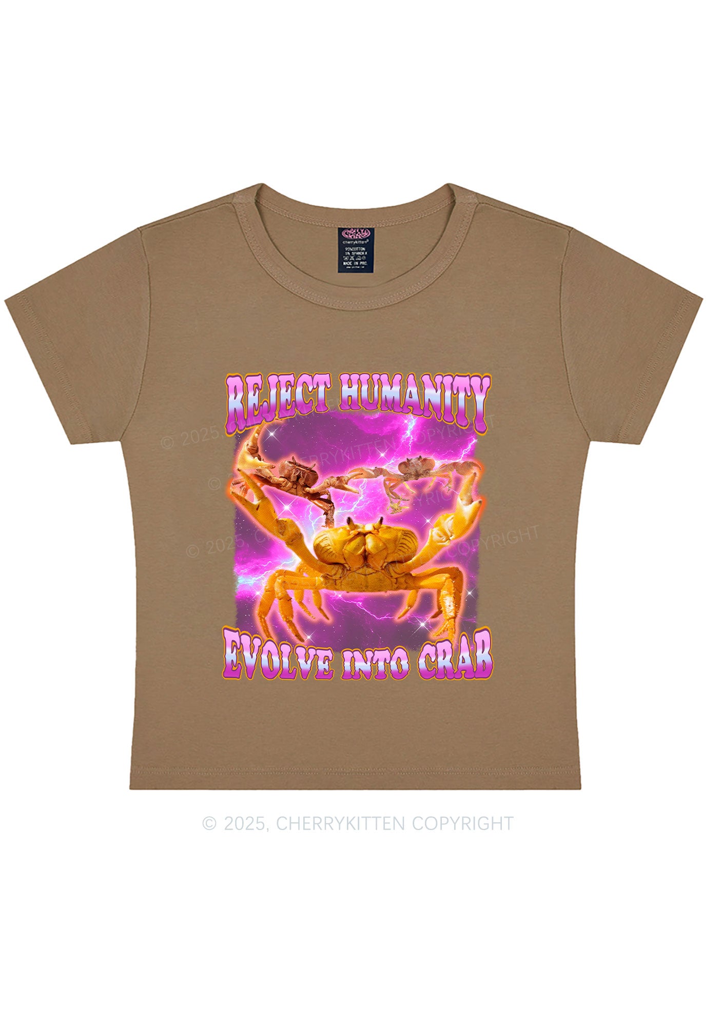 Reject Humanity Crab Y2K Baby Tee Cherrykitten