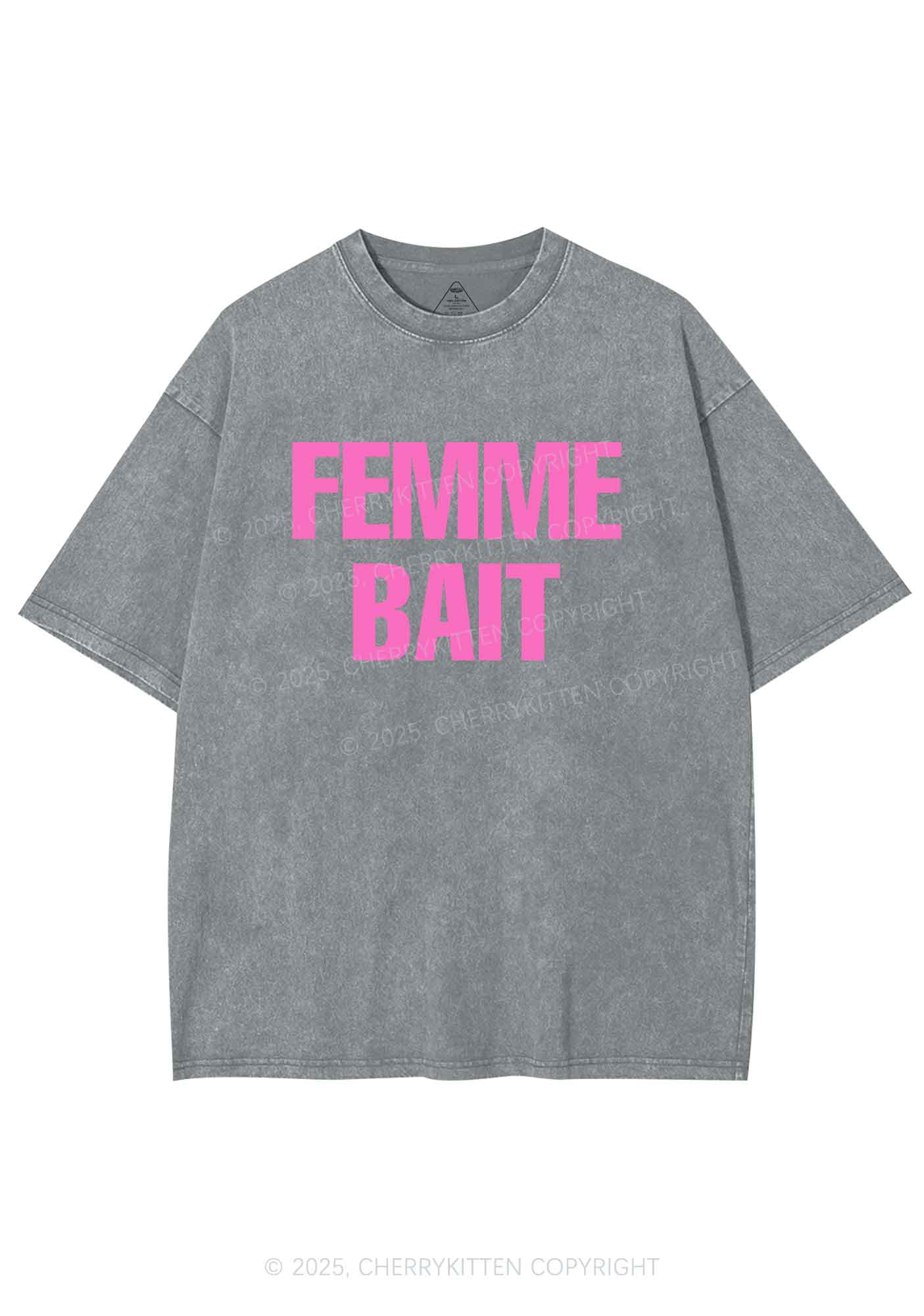 Femme Bait Y2K Shirts Washed Tee Cherrykitten