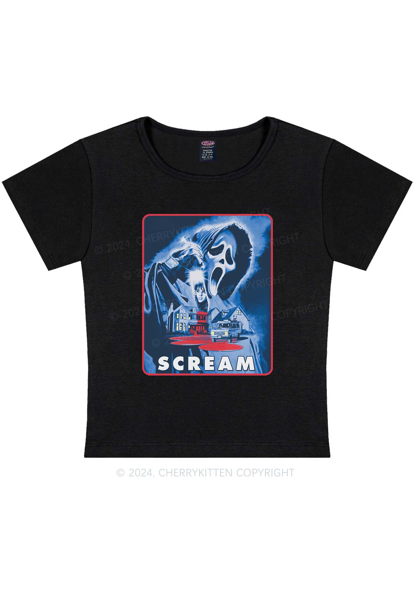 Scream Halloween Y2K Baby Tee Cherrykitten