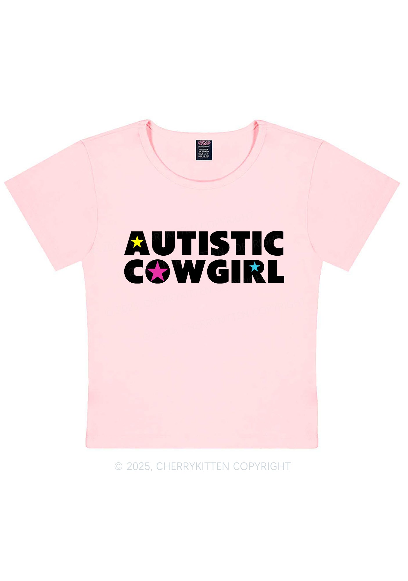 Autistic Cowgirl Y2K Baby Tee Cherrykitten