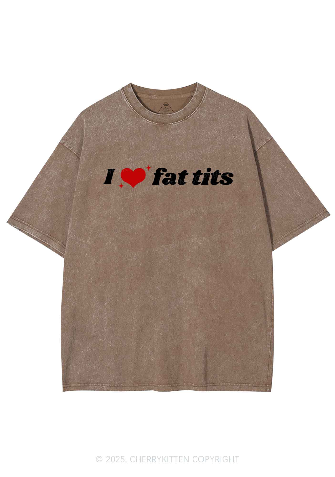 I Love Fat Txts Y2K Shirts Washed Tee Cherrykitten