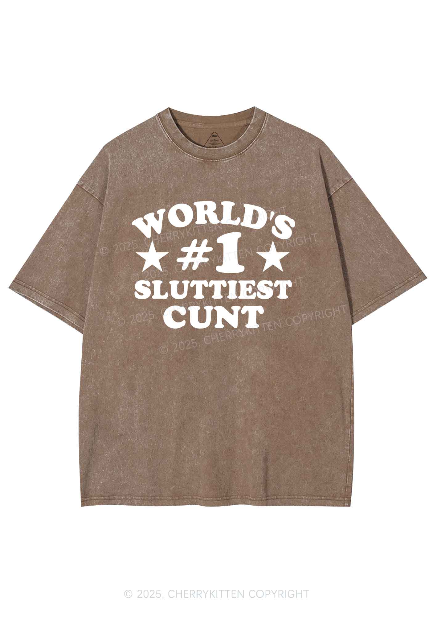 Worlds First Slxttiest Cxxt Y2K Shirts Washed Tee Cherrykitten