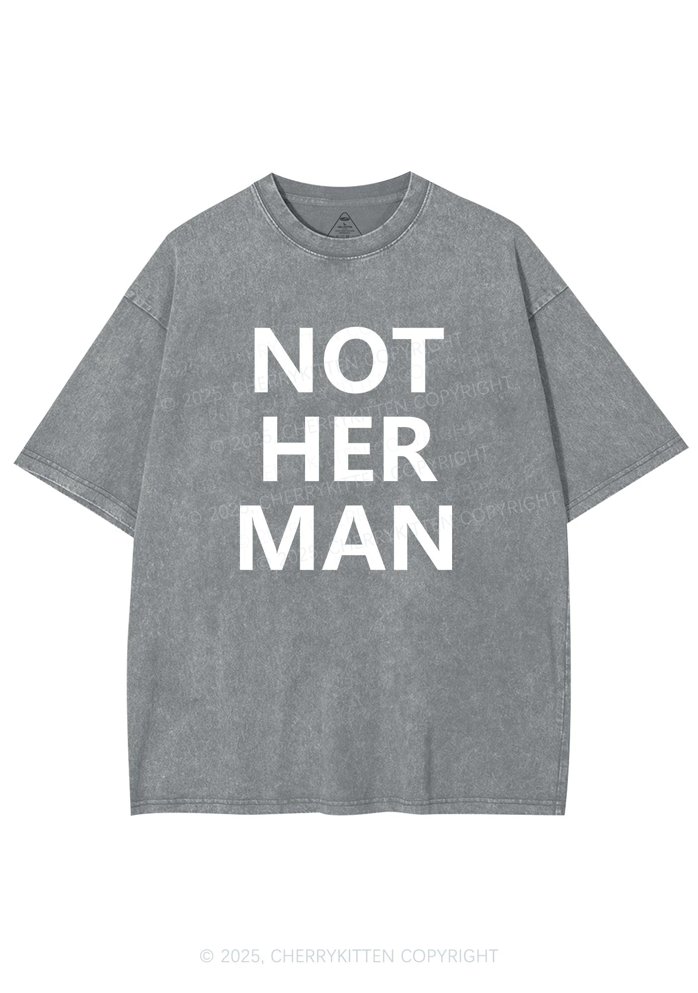Not Her Man Y2K Shirts Washed Tee Cherrykitten