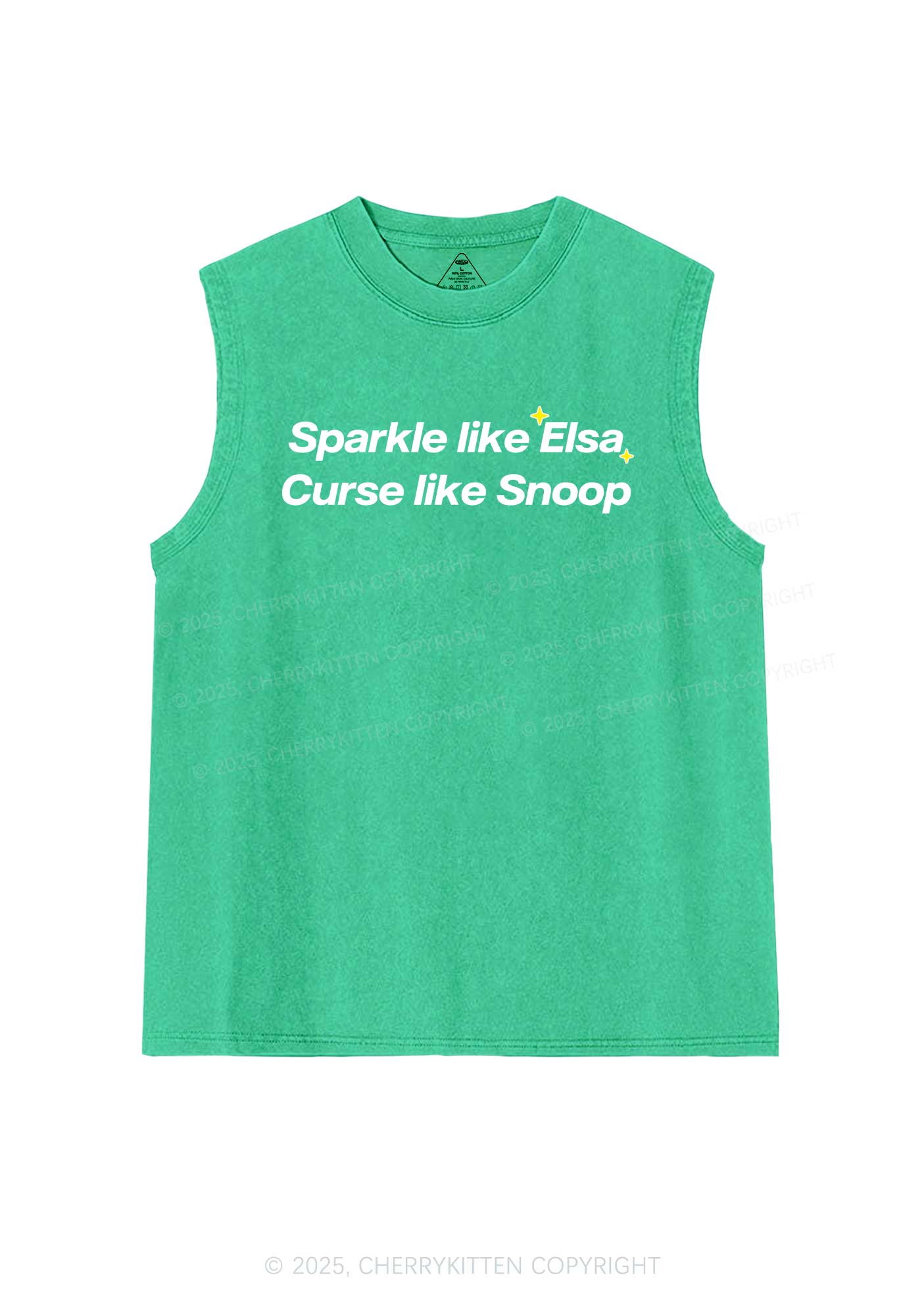 Sparkle Like Princess Y2K Washed Muscle Tank Cherrykitten